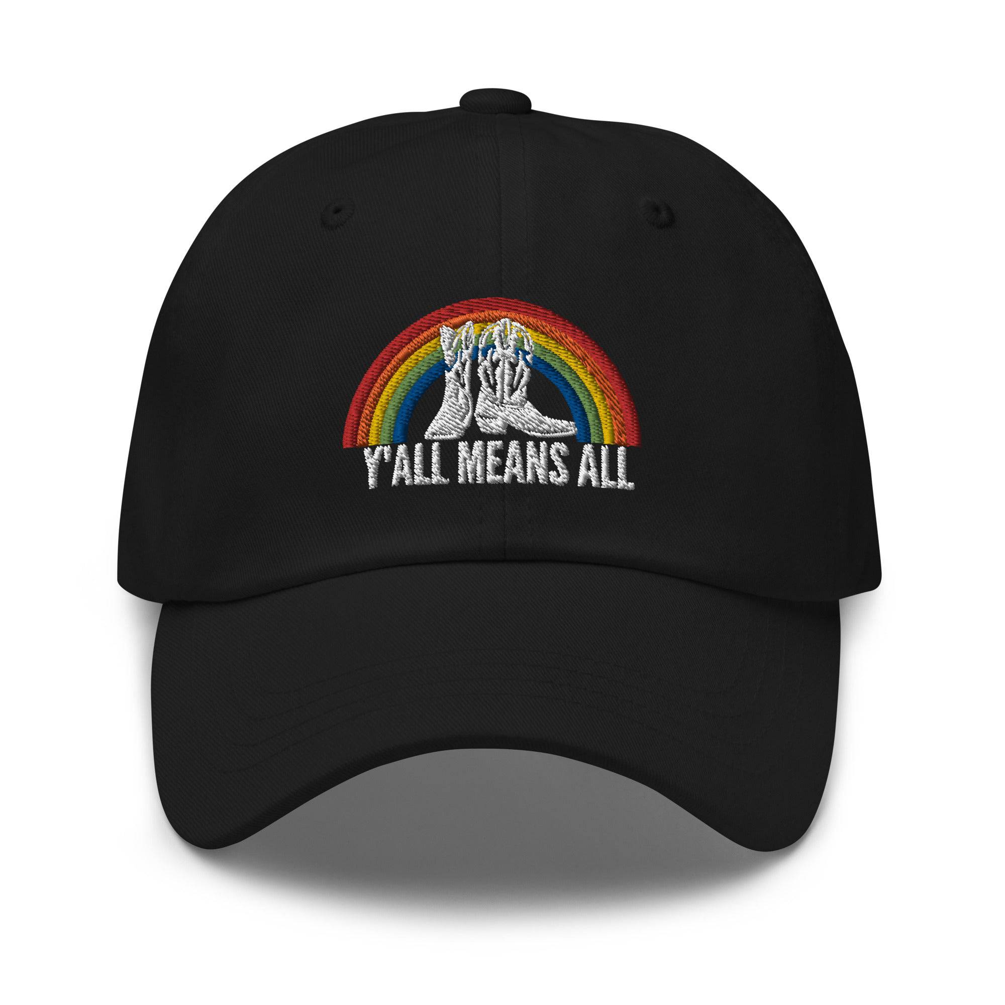 Y'all Means All pride dad hat, view 13 — Rose Gold Co