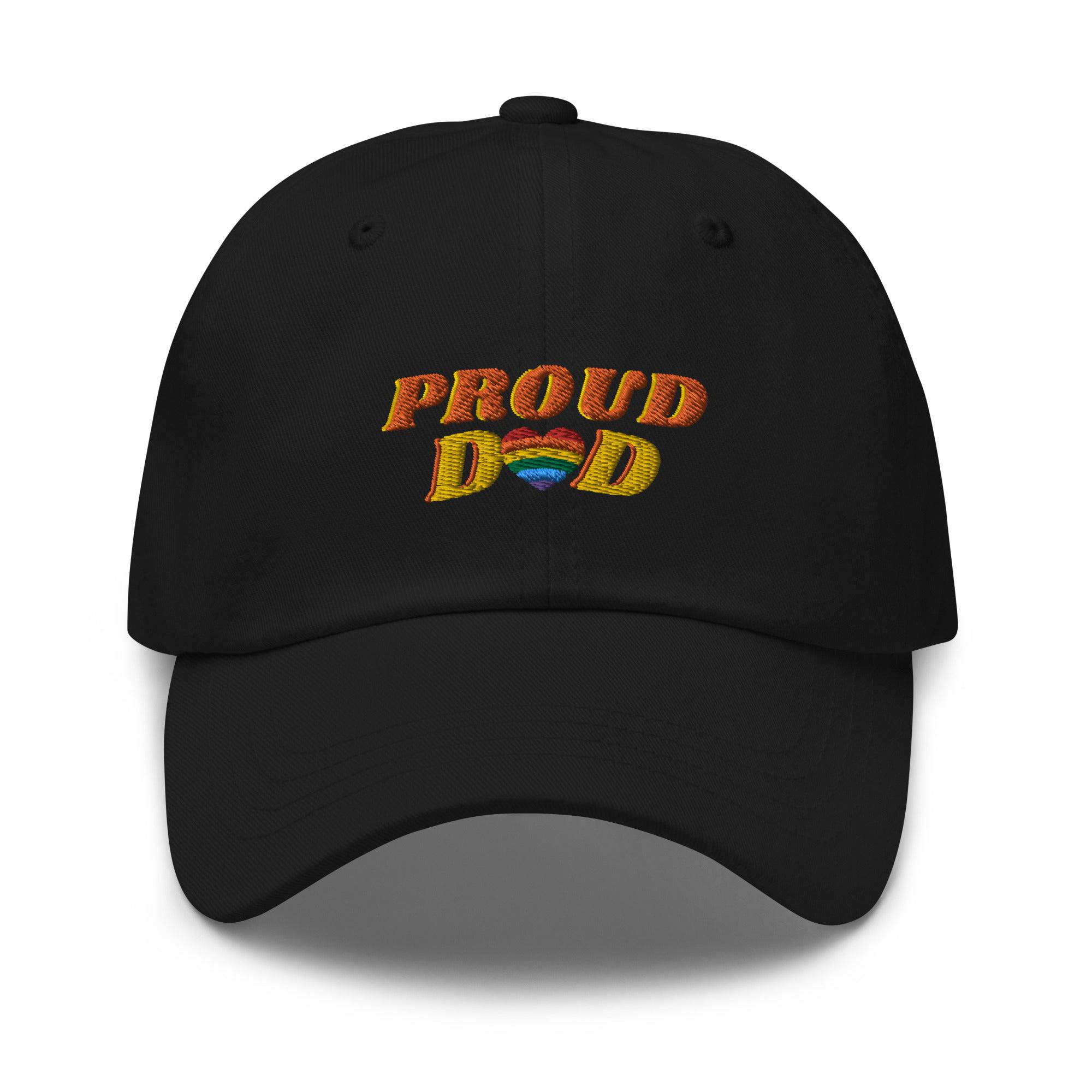 Proud Dad ally pride dad hat, front view — Rose Gold Co