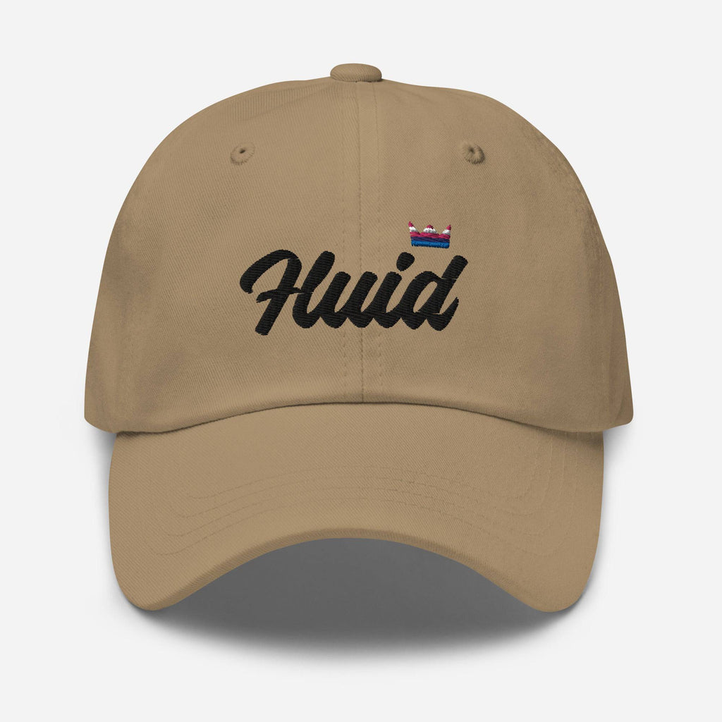 Genderfluid pride crown dad hat, view 3 — Rose Gold Co