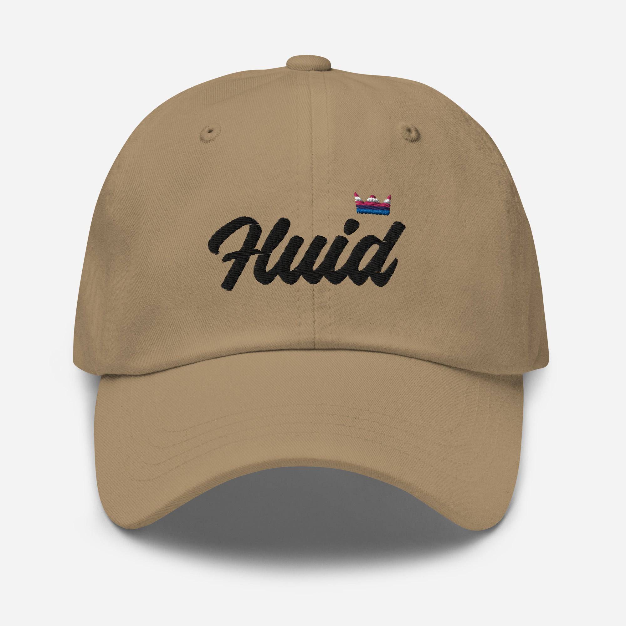 Genderfluid pride crown dad hat, view 3 — Rose Gold Co