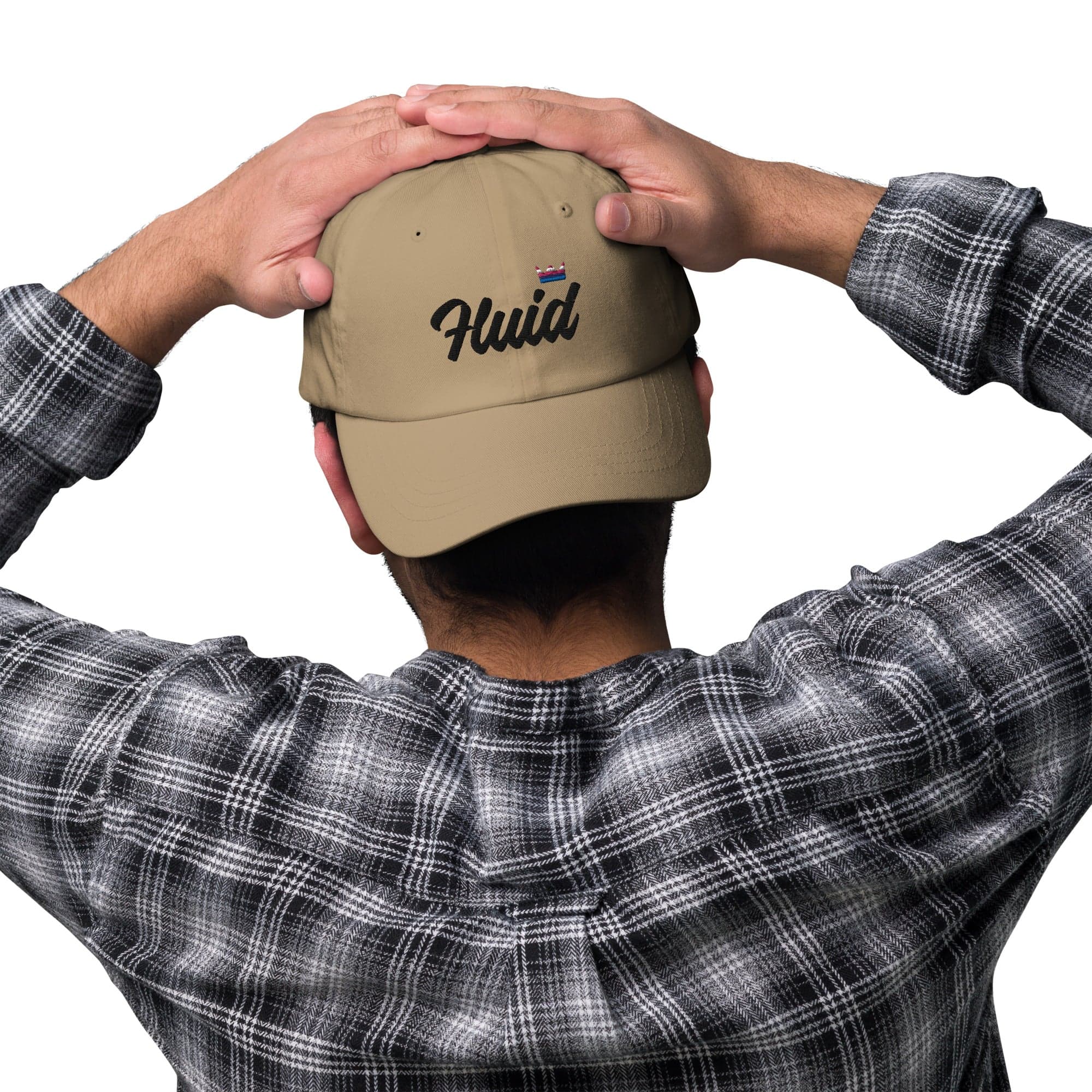 Genderfluid pride crown dad hat, view 7 — Rose Gold Co