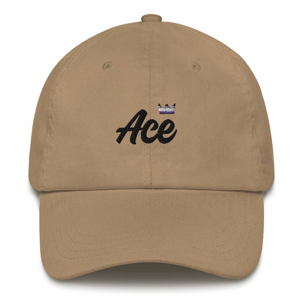 Ace pride crown dad hat, view 4 — Rose Gold Co