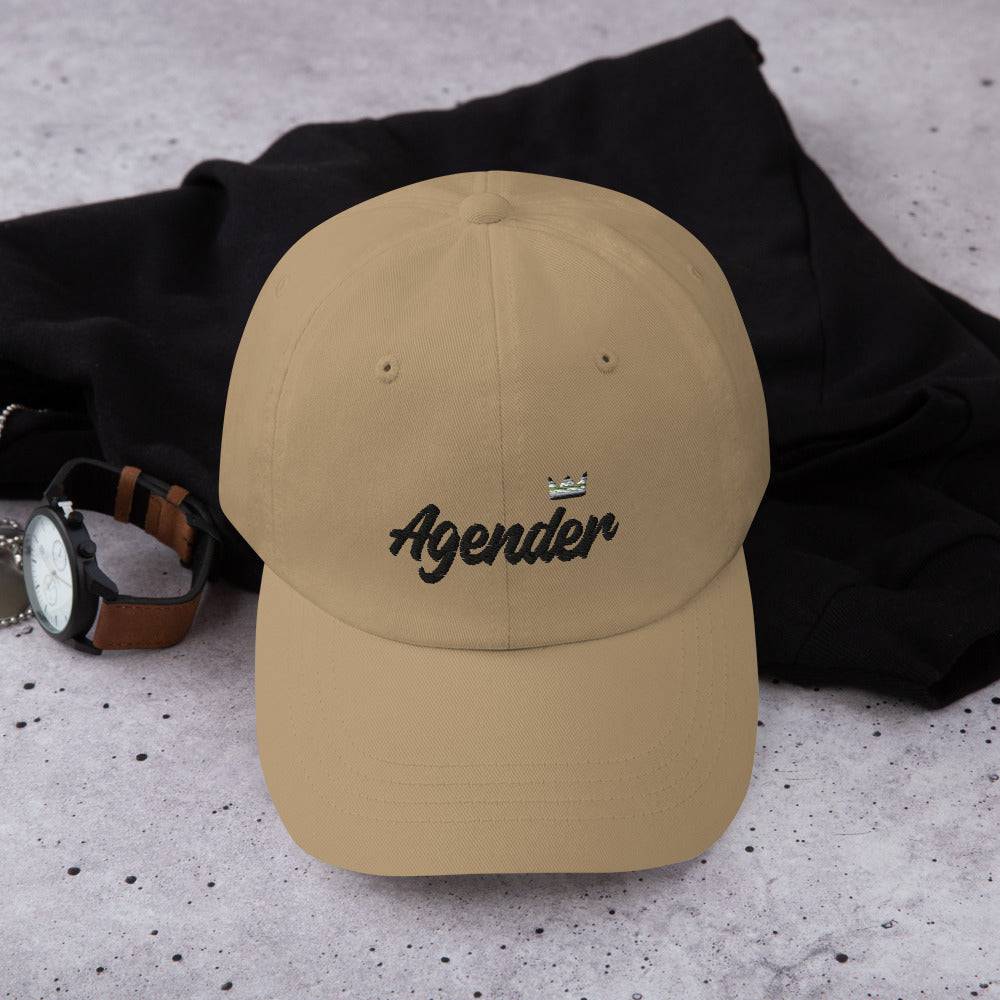 Agender pride crown dad hat, view 6 — Rose Gold Co