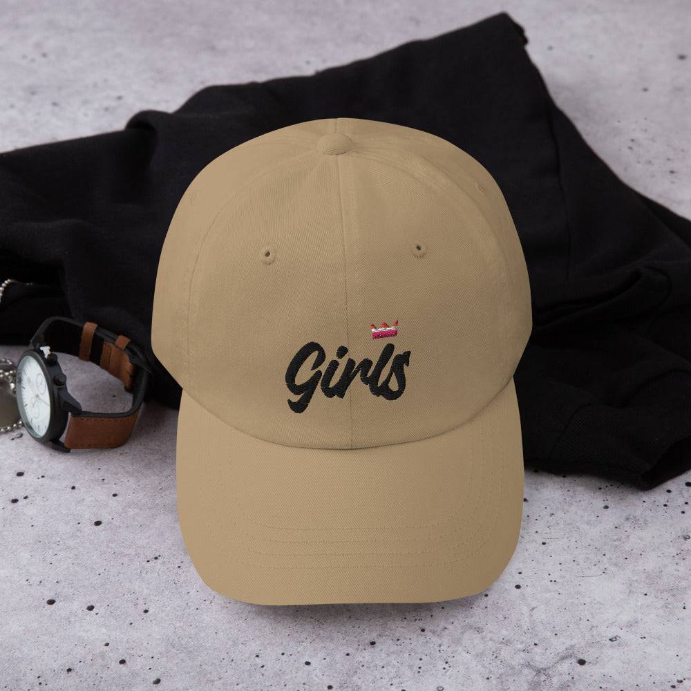 Girls lesbian pride crown dad hat, view 5 — Rose Gold Co
