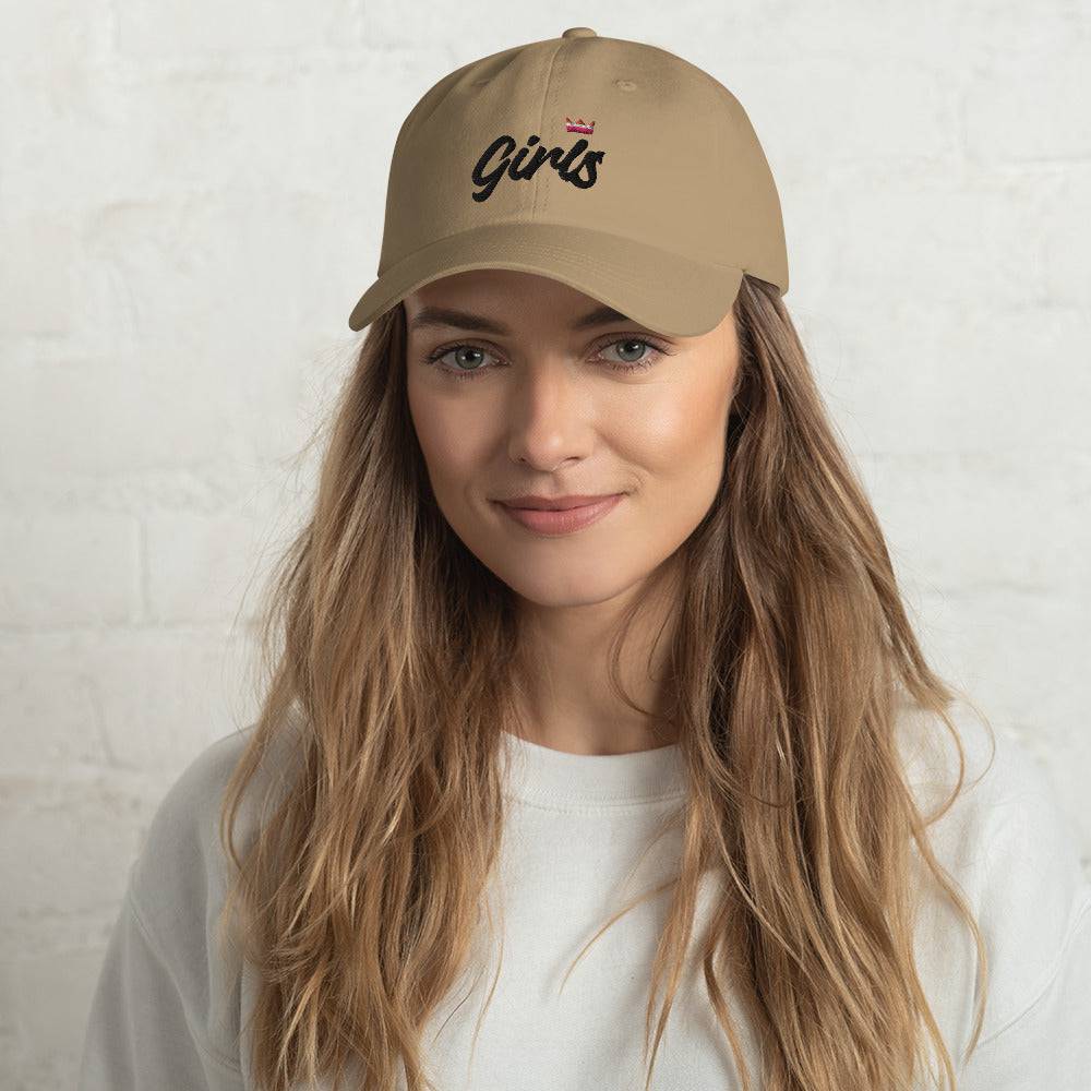 Girls lesbian pride crown dad hat, view 6 — Rose Gold Co