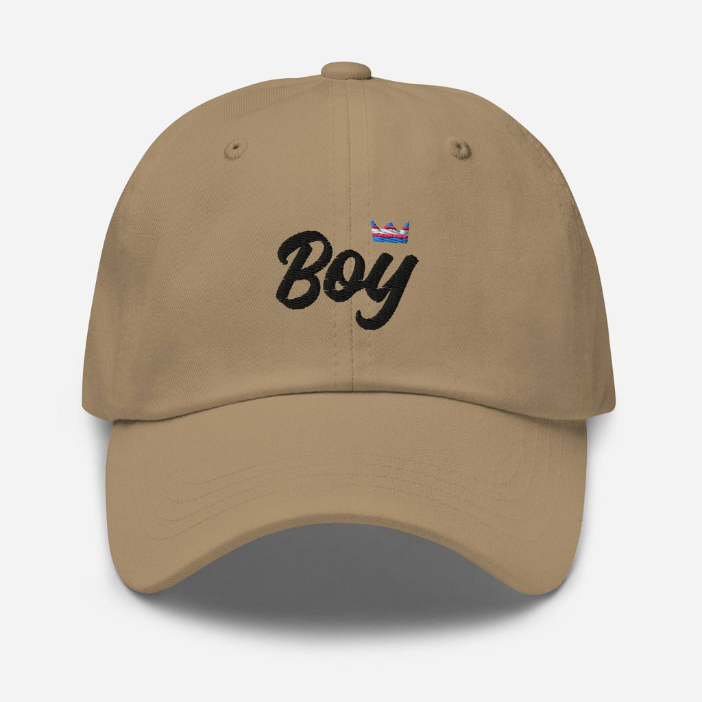 FTM trans pride crown dad hat, view 2 — Rose Gold Co