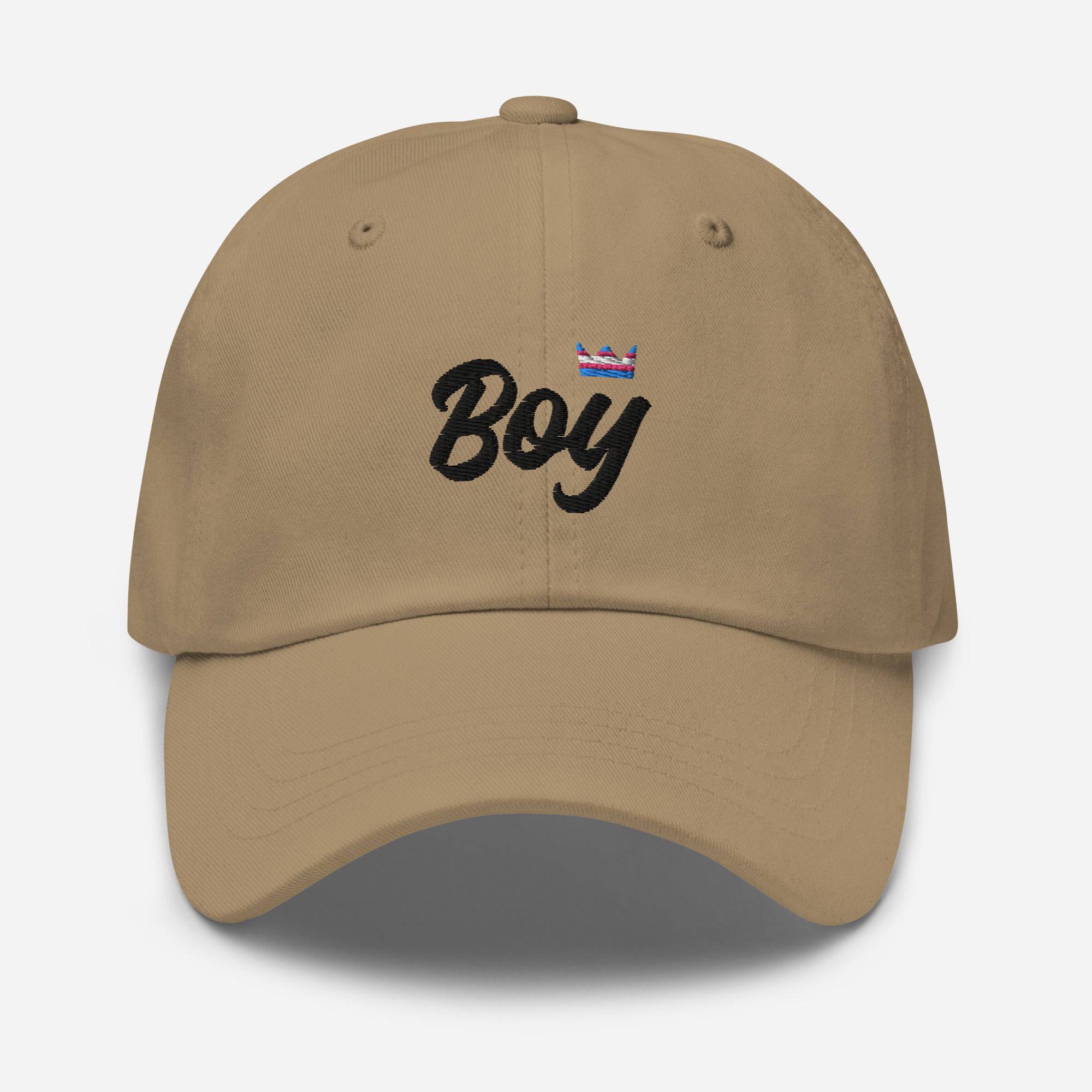 FTM trans pride crown dad hat, view 2 — Rose Gold Co