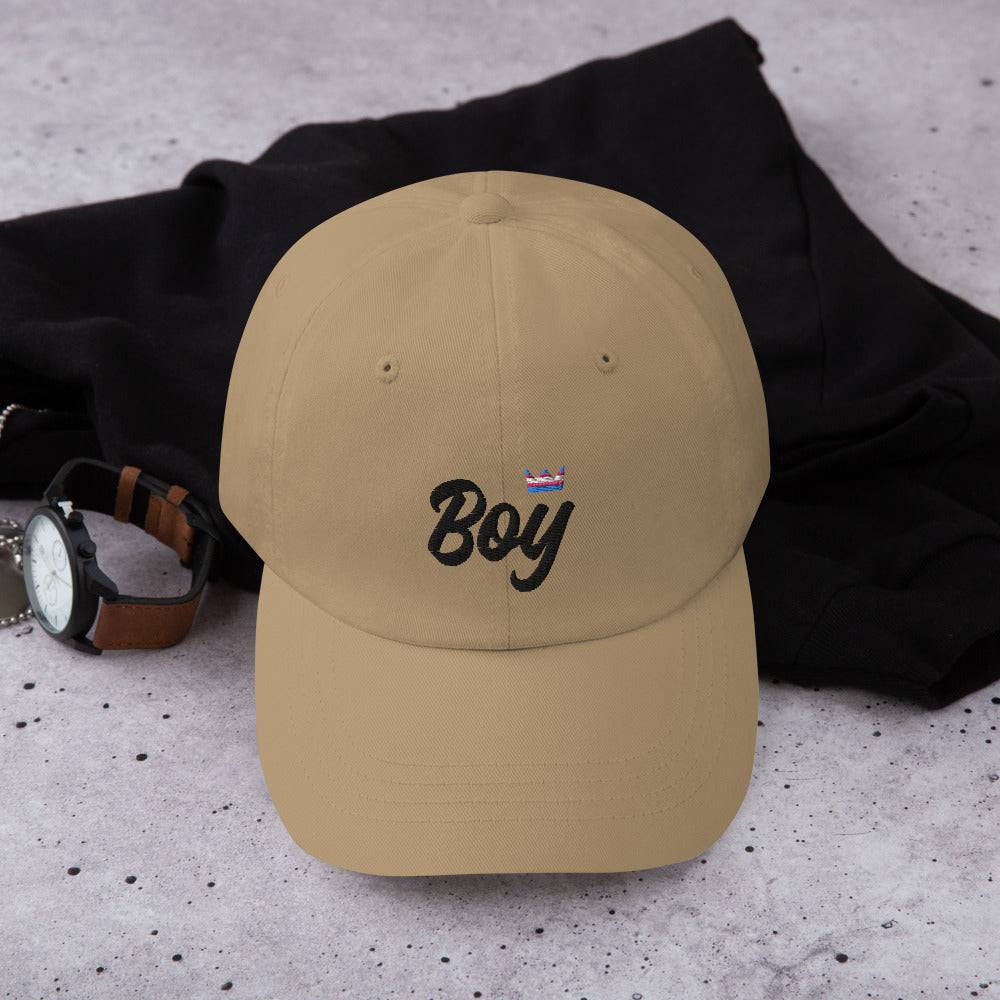 FTM trans pride crown dad hat, view 6 — Rose Gold Co