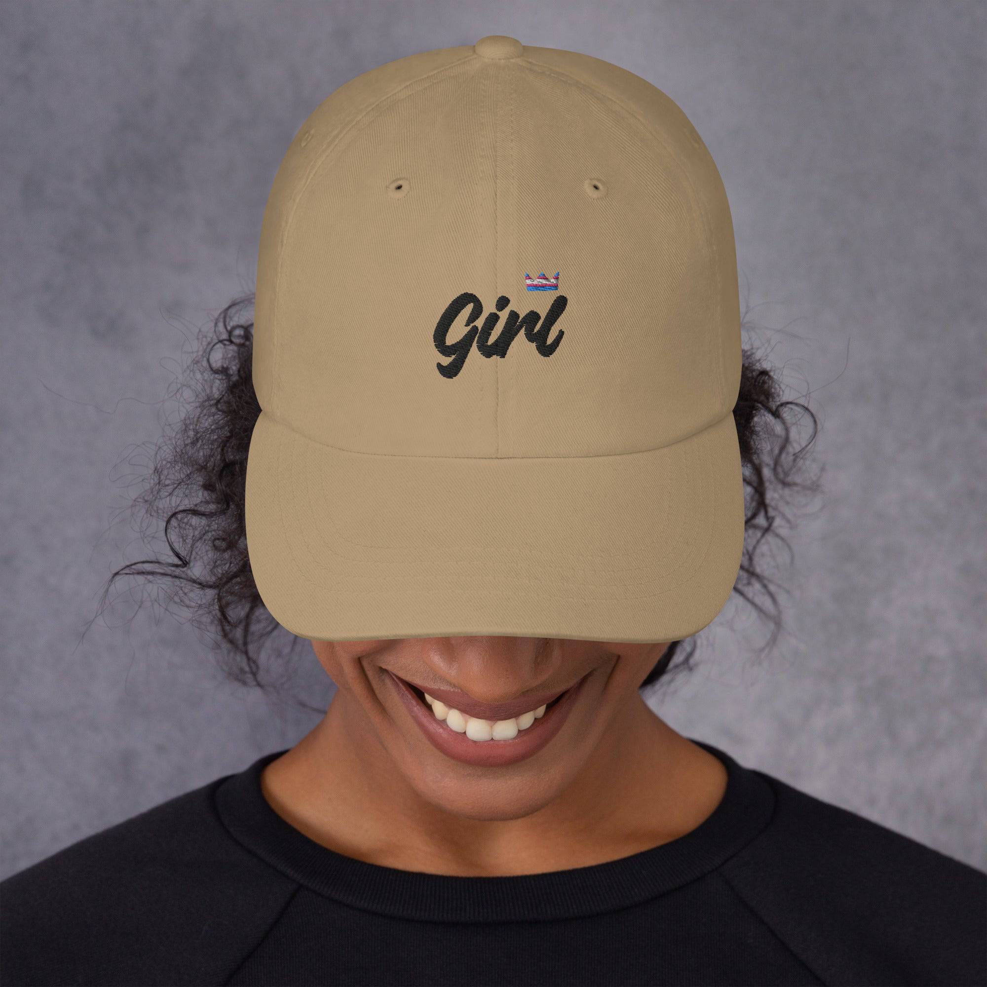 Trans girl pride dad hat, view 7 — Rose Gold Co