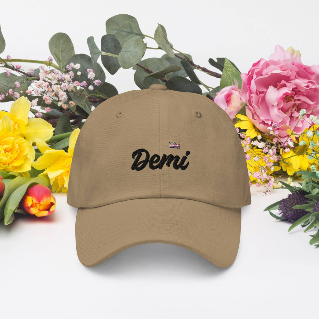Demigirl pride crown dad hat, view 6 — Rose Gold Co