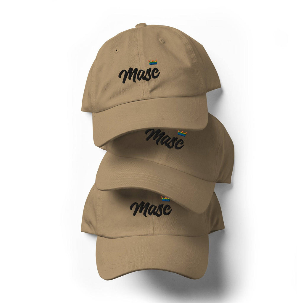 Masc lesbian pride crown dad hat, view 4 — Rose Gold Co