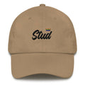 Stud Black lesbian pride crown dad hat, front view — Rose Gold Co