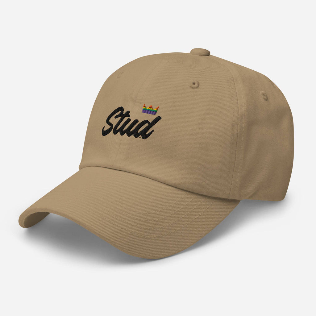 Stud Black lesbian pride crown dad hat, view 3 — Rose Gold Co