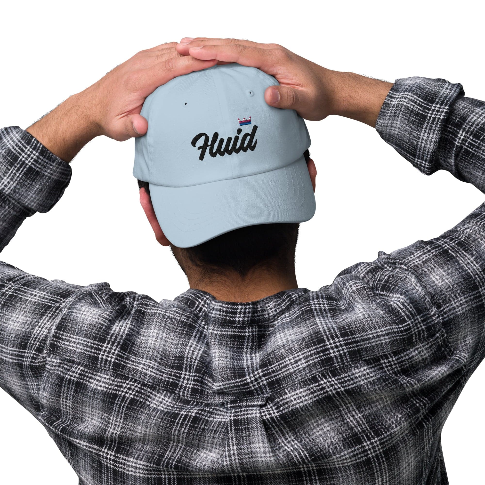 Genderfluid pride crown dad hat, view 13 — Rose Gold Co