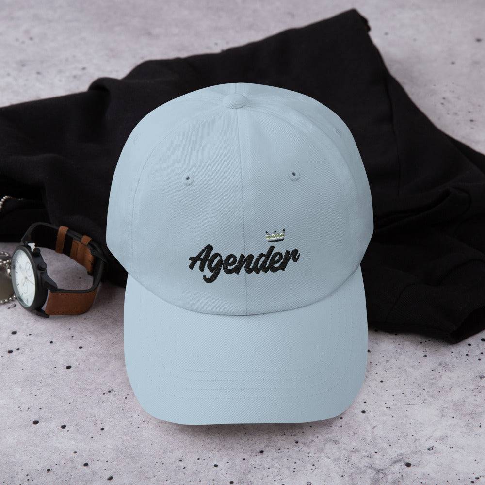 Agender pride crown dad hat, view 9 — Rose Gold Co