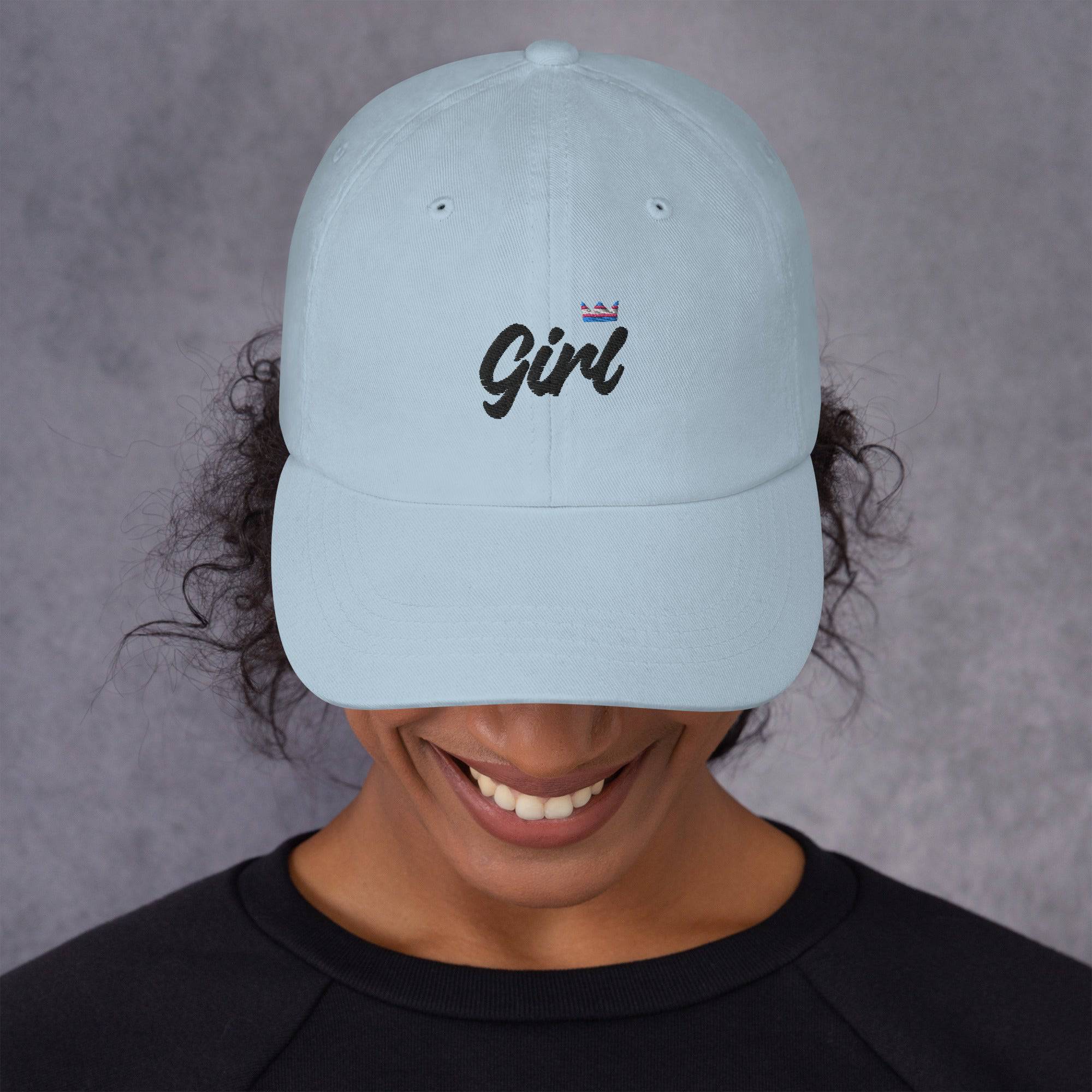 Trans girl pride dad hat, view 10 — Rose Gold Co