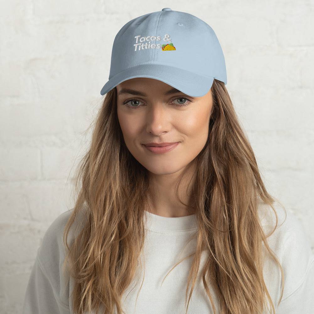 Tacos and Titties lesbian dad hat, view 10 — Rose Gold Co