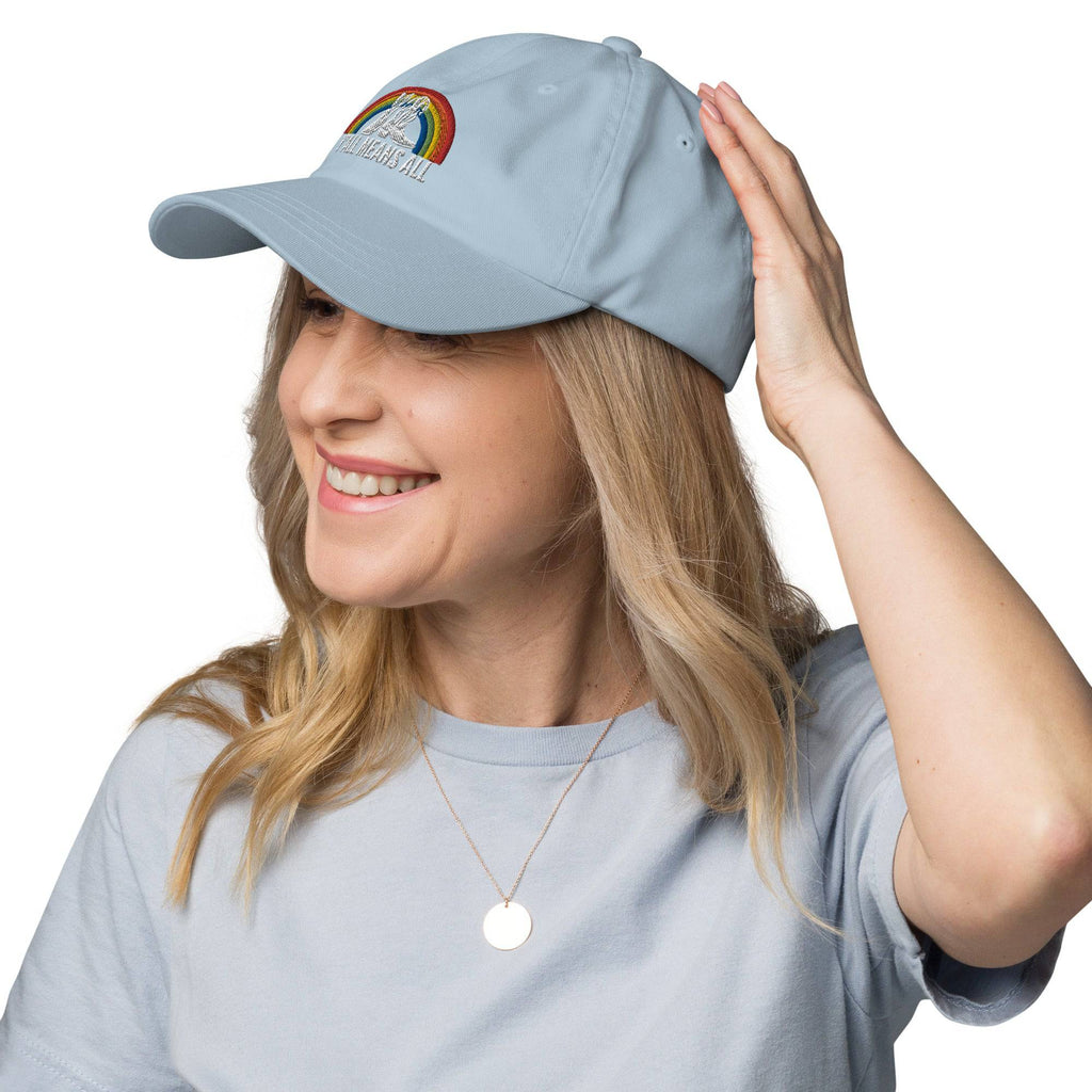 Y'all Means All pride dad hat, view 8 — Rose Gold Co