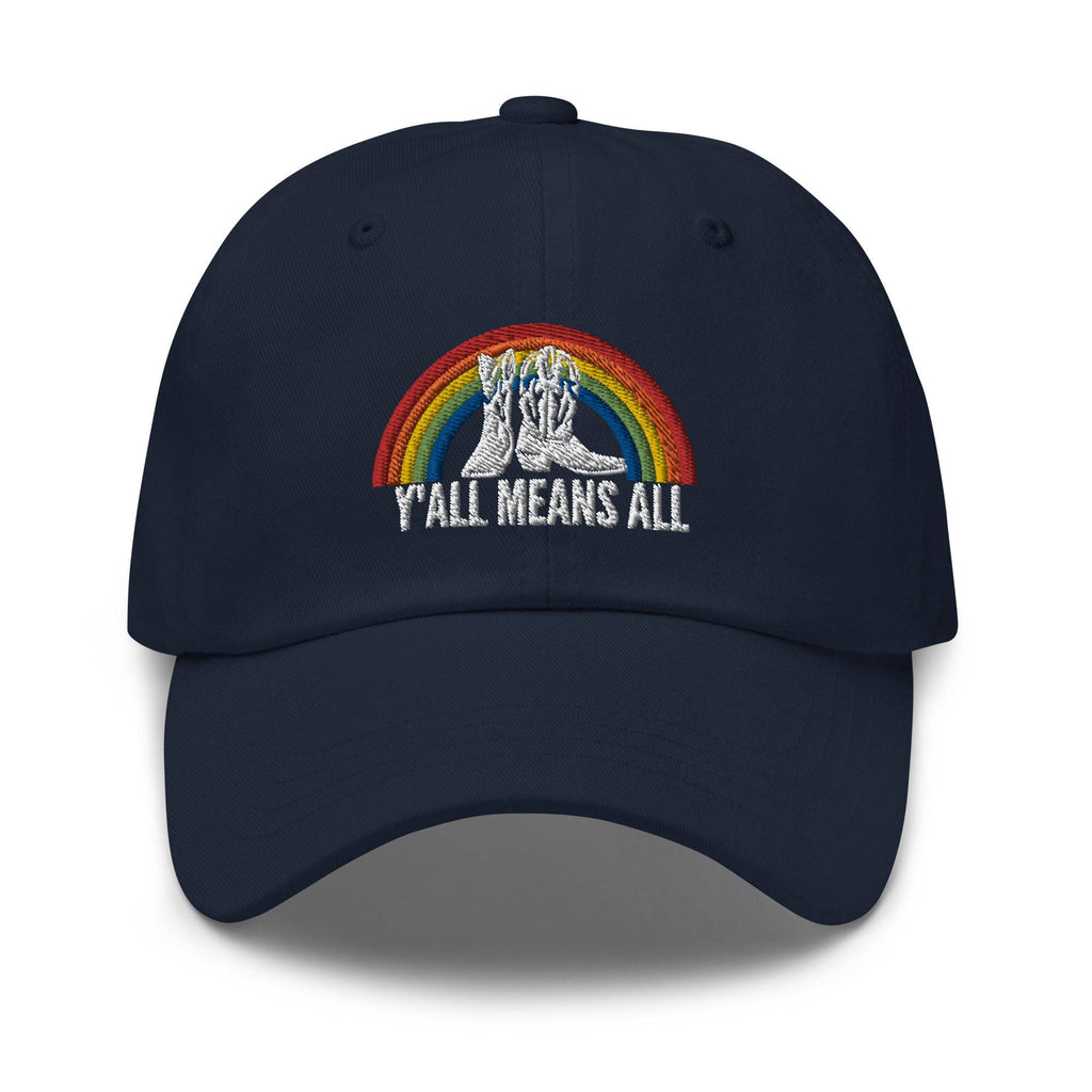 Y'all Means All pride dad hat, view 11 — Rose Gold Co