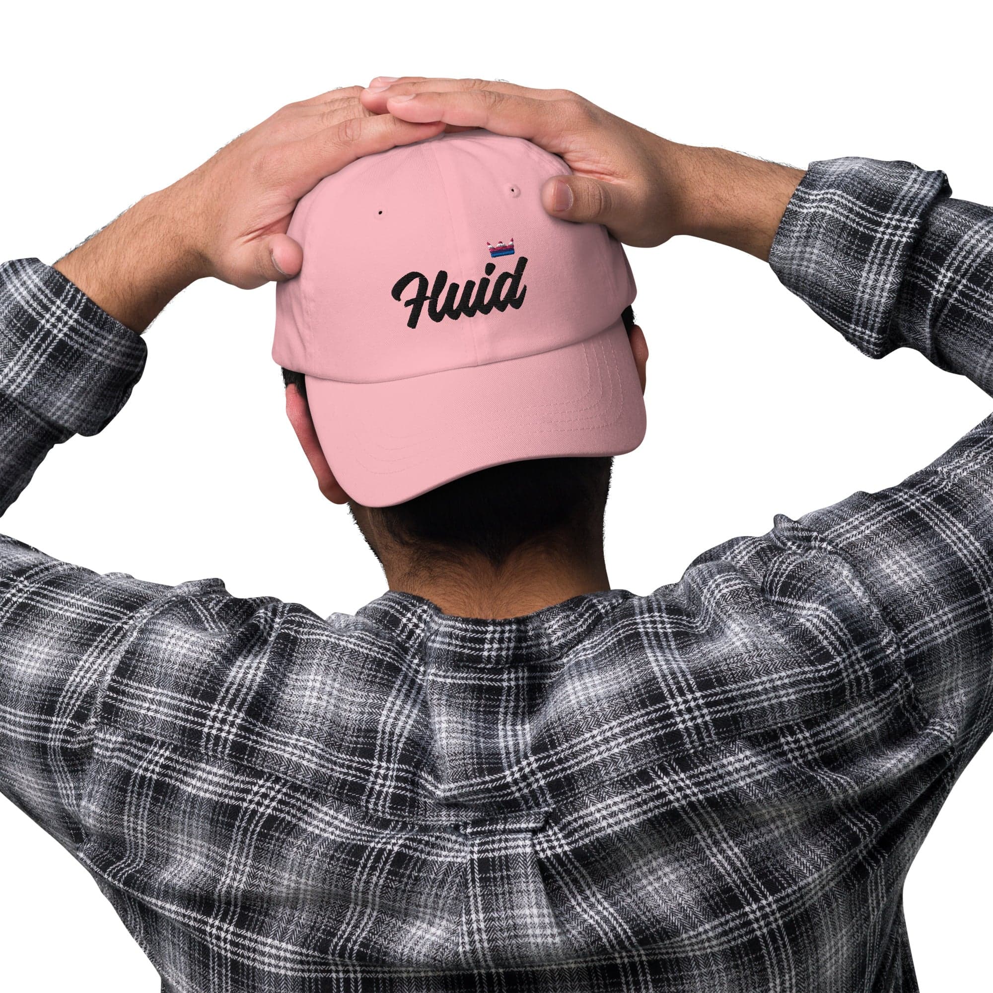 Genderfluid pride crown dad hat, view 11 — Rose Gold Co