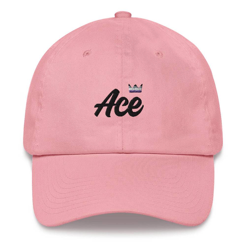 Ace pride crown dad hat, view 9 — Rose Gold Co