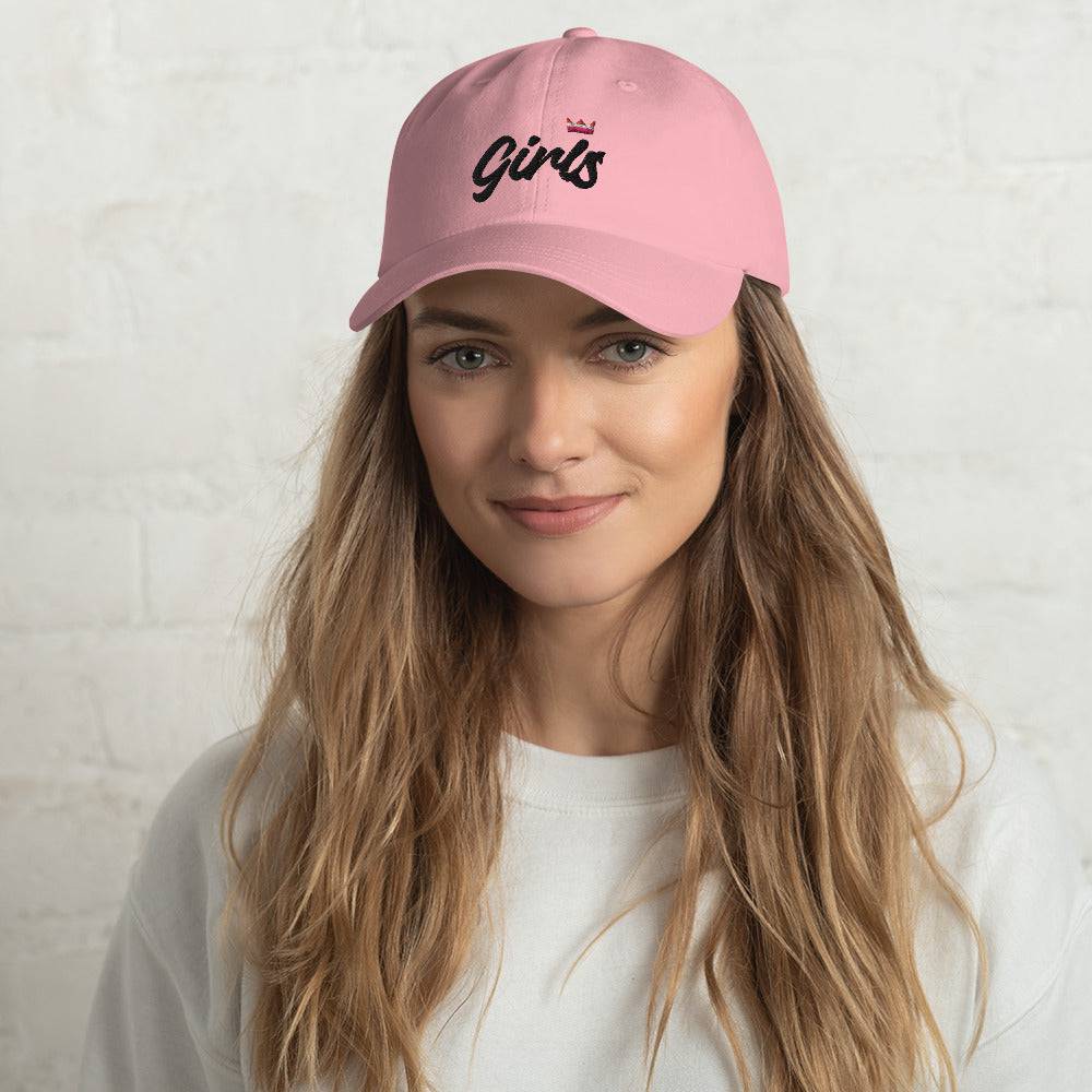 Girls lesbian pride crown dad hat, view 7 — Rose Gold Co