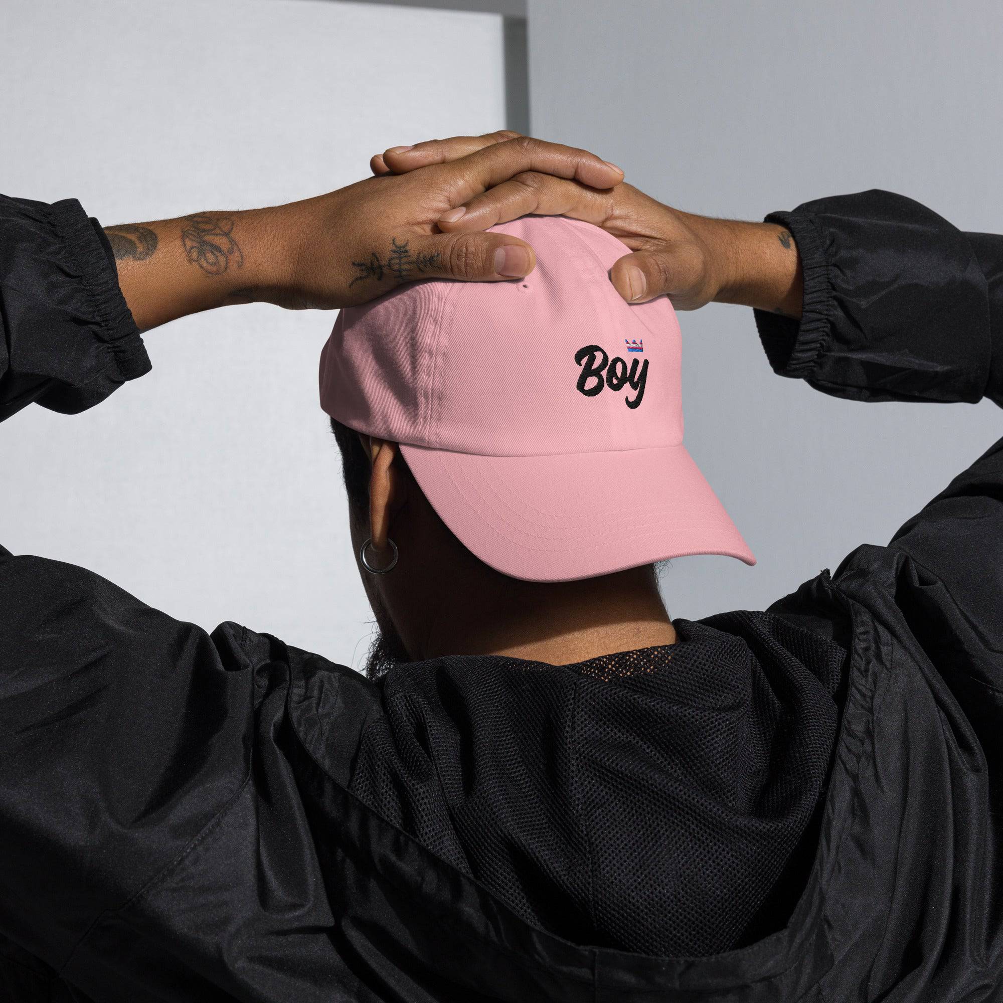 FTM trans pride crown dad hat, view 9 — Rose Gold Co