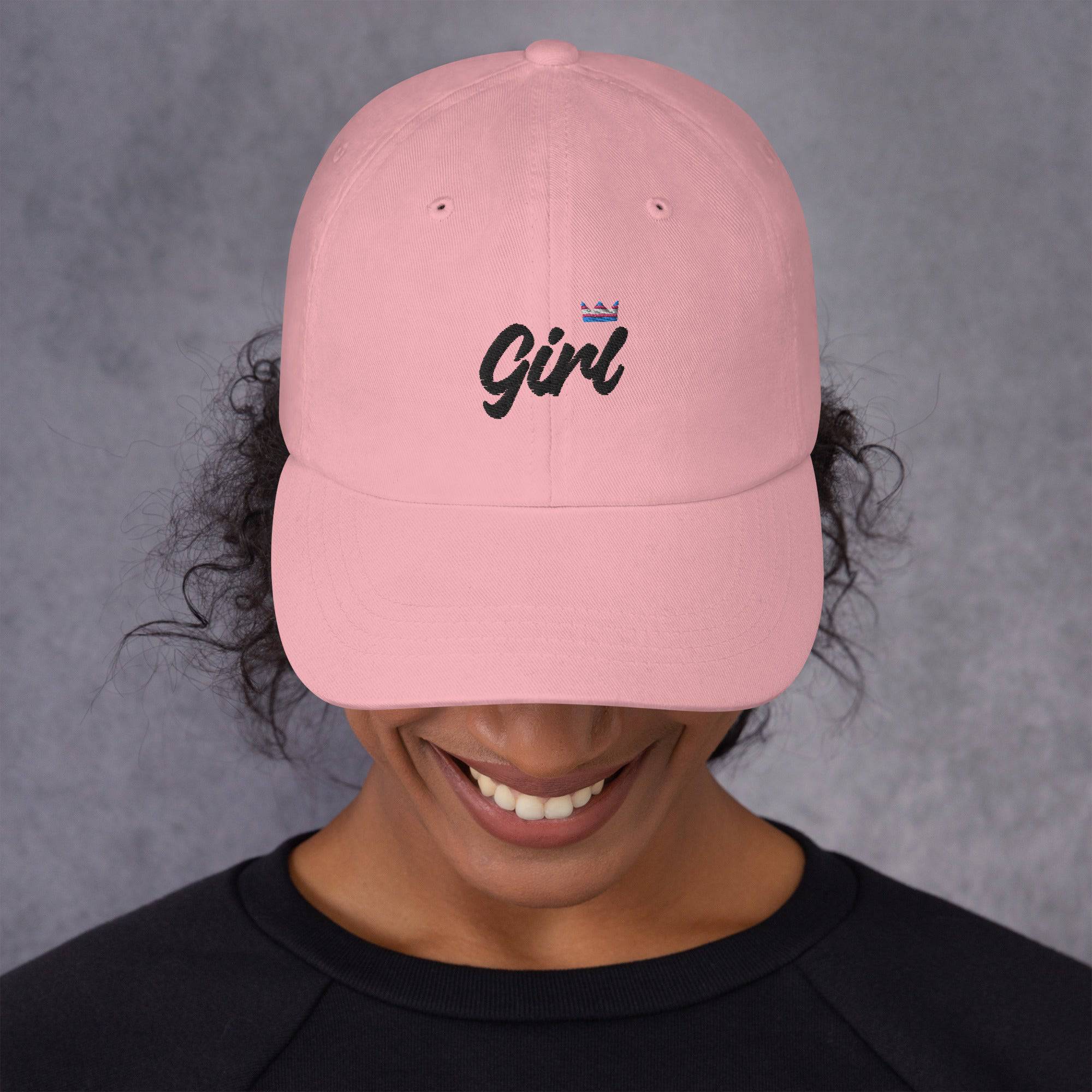 Trans girl pride dad hat, view 9 — Rose Gold Co