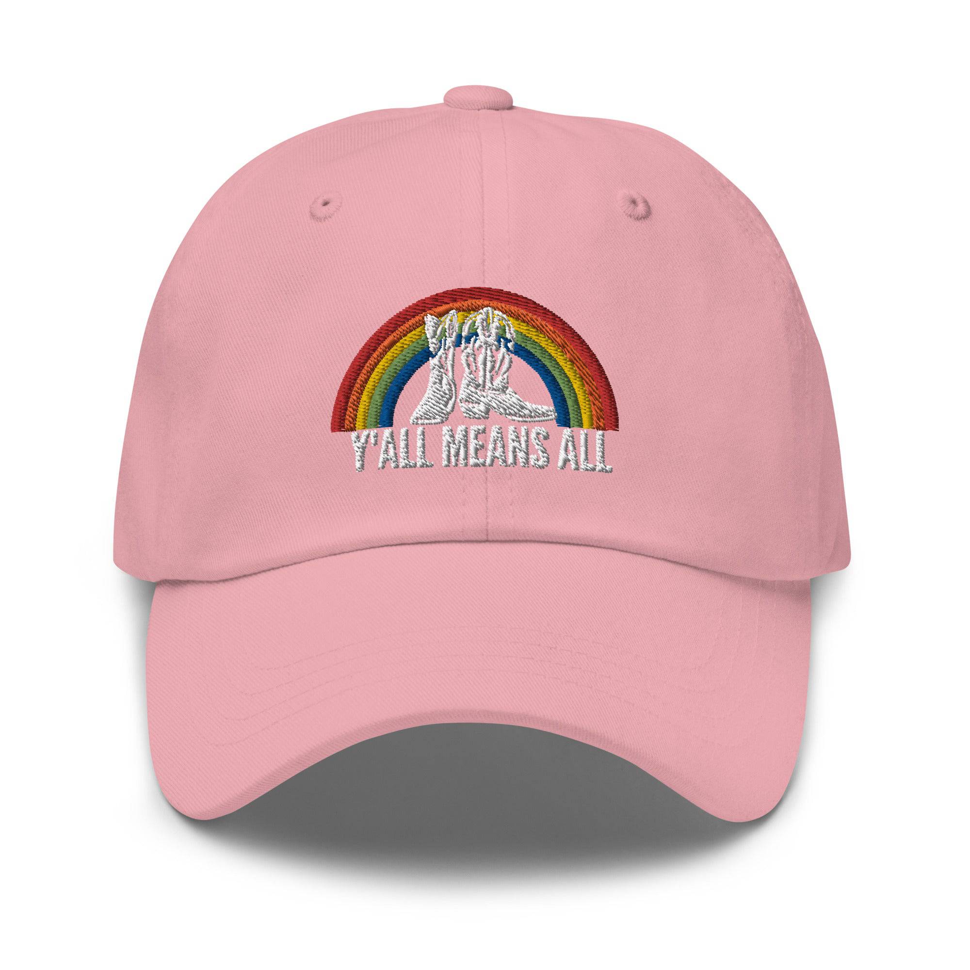 Y'all Means All pride dad hat, view 15 — Rose Gold Co