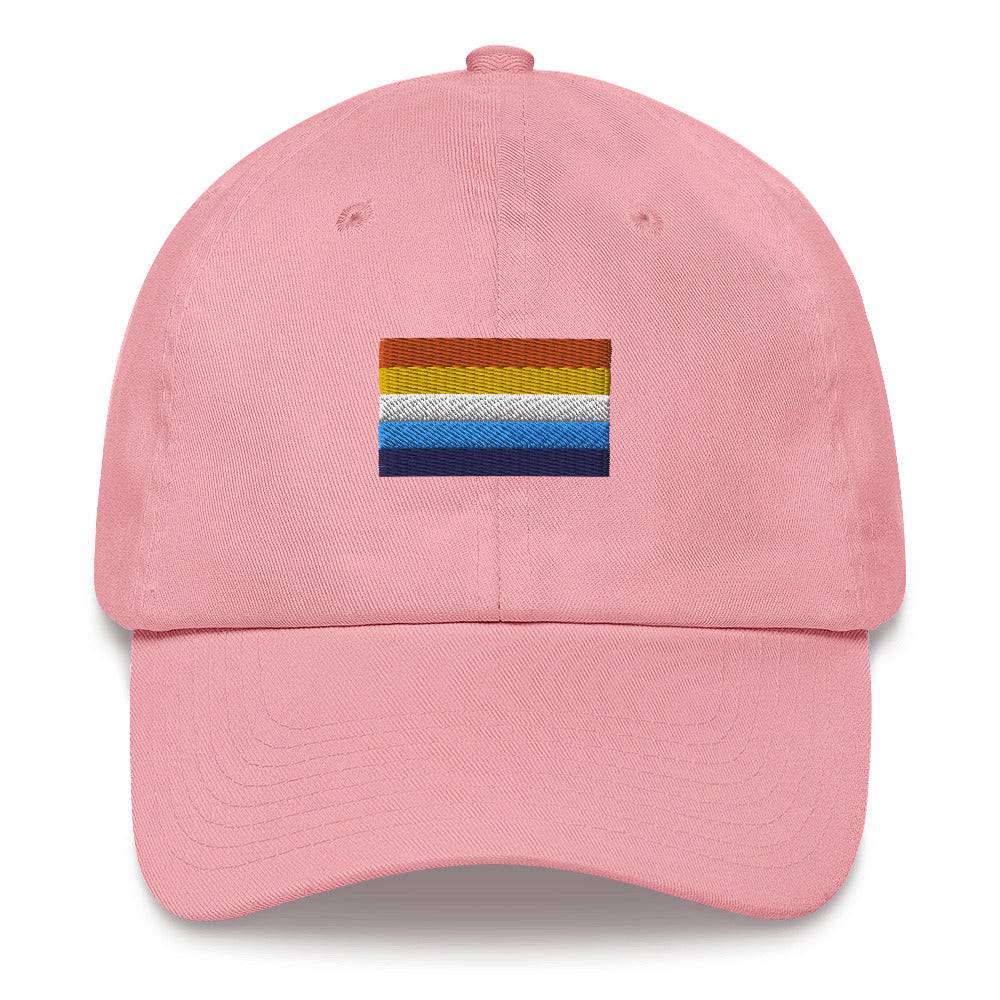 Aroace flag dad hat, view 8 — Rose Gold Co