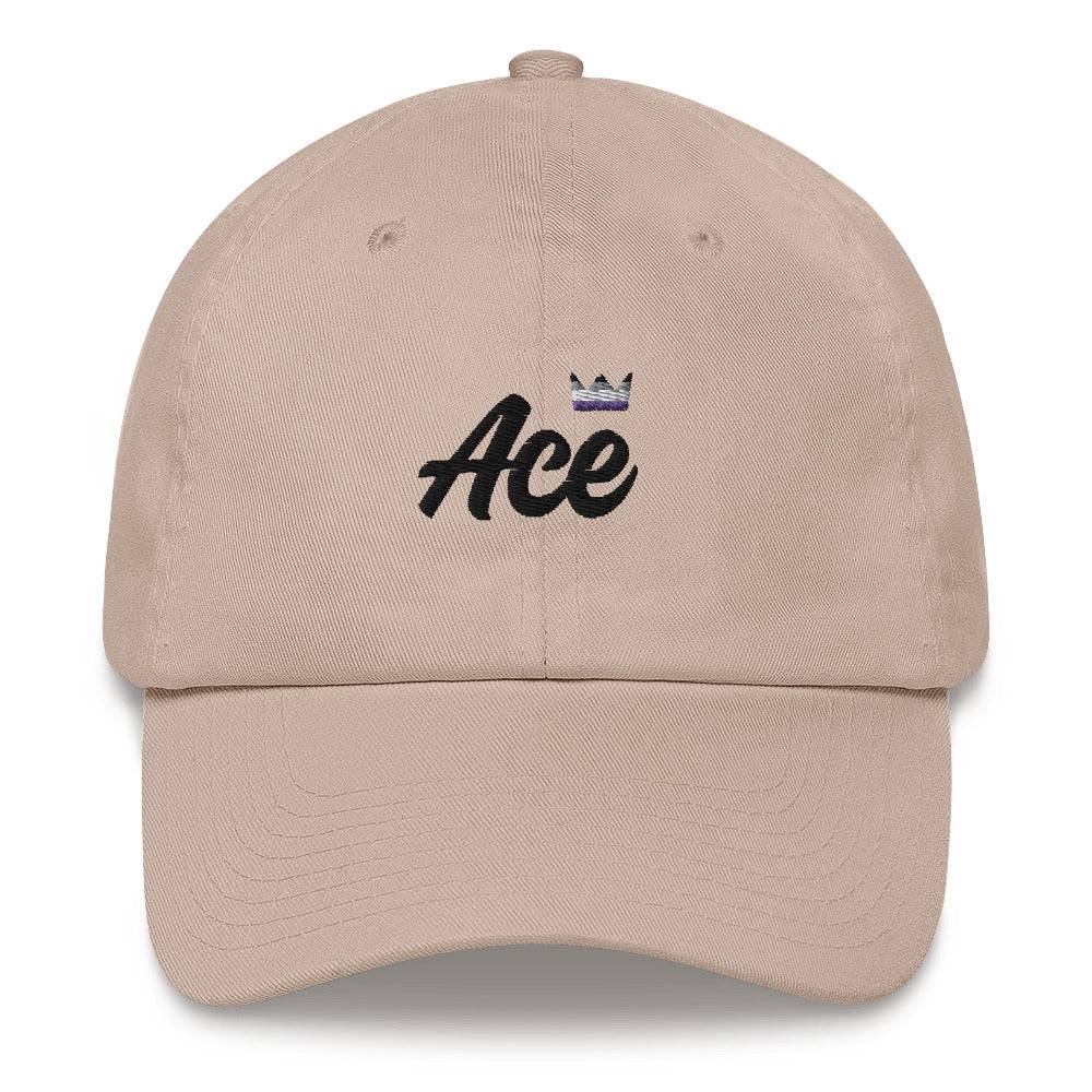 Ace pride crown dad hat, view 8 — Rose Gold Co