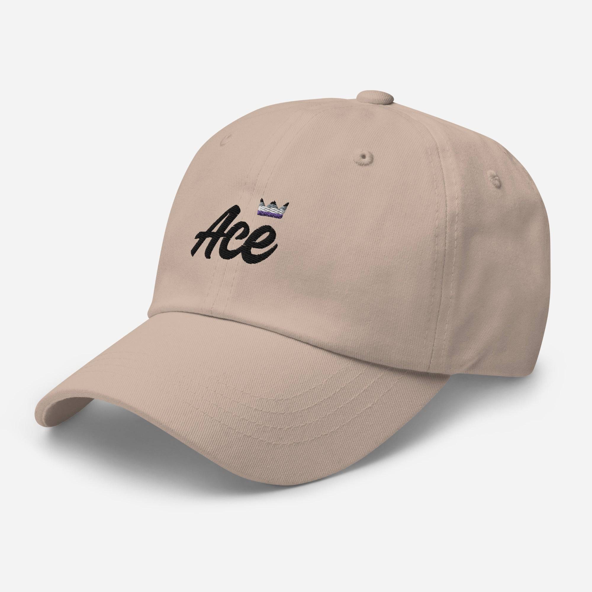 Ace pride crown dad hat, view 6 — Rose Gold Co