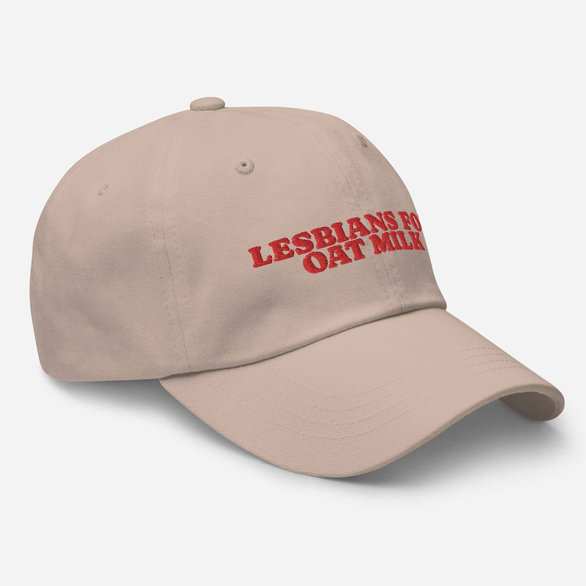 Lesbians For Oatmilk dad hat, view 6 — Rose Gold Co