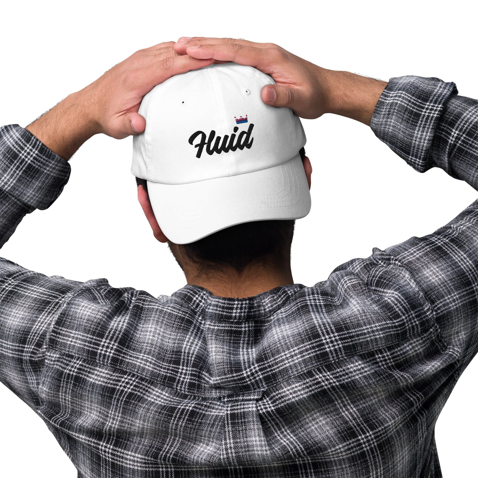Genderfluid pride crown dad hat, view 4 — Rose Gold Co