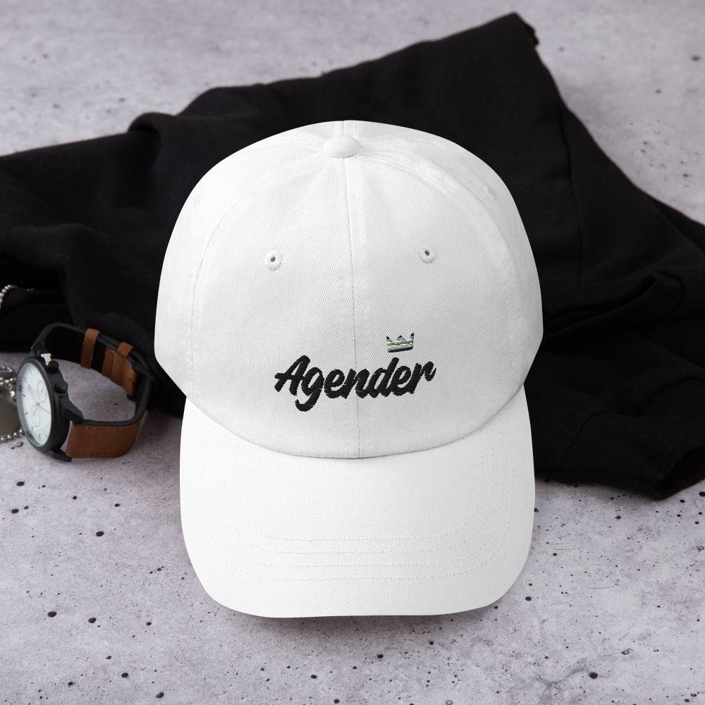 Agender pride crown dad hat, view 2 — Rose Gold Co