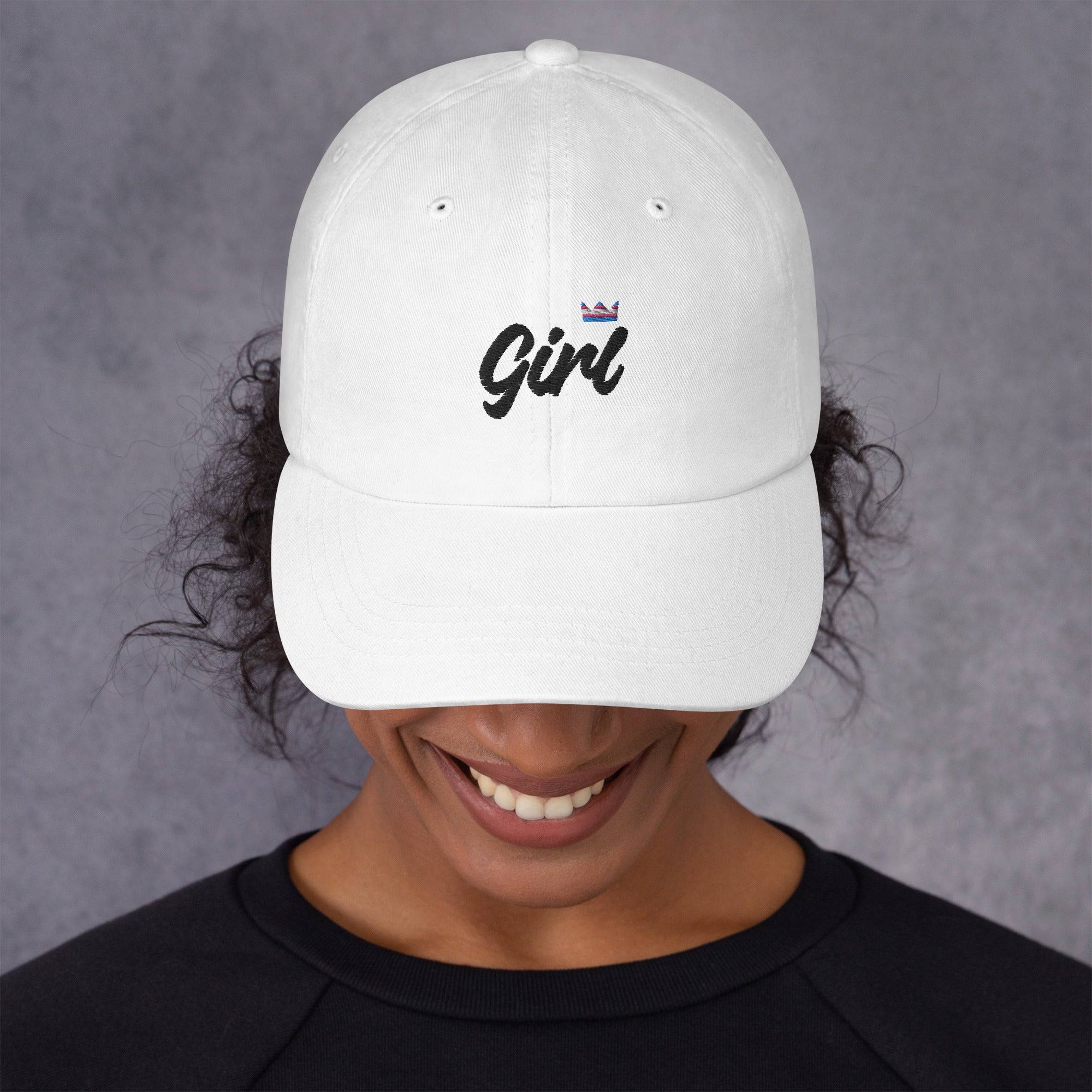 Trans girl pride dad hat, view 2 — Rose Gold Co