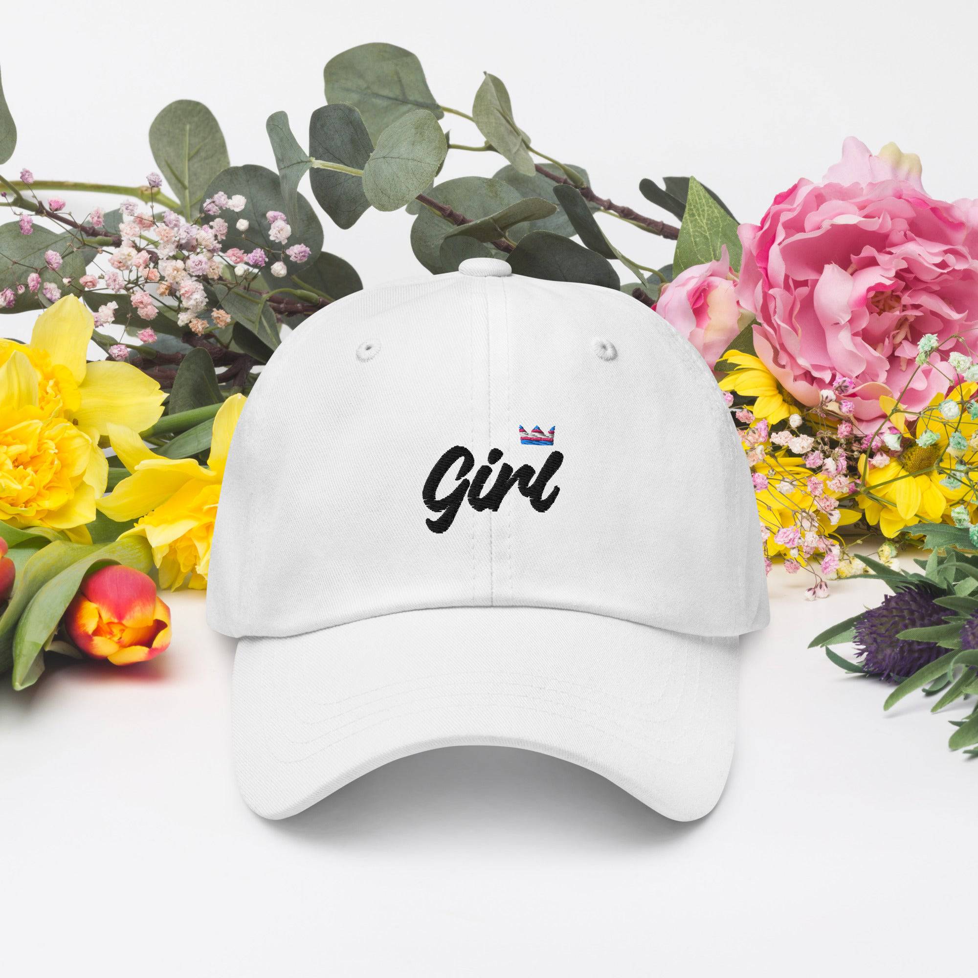 Trans girl pride dad hat, view 6 — Rose Gold Co
