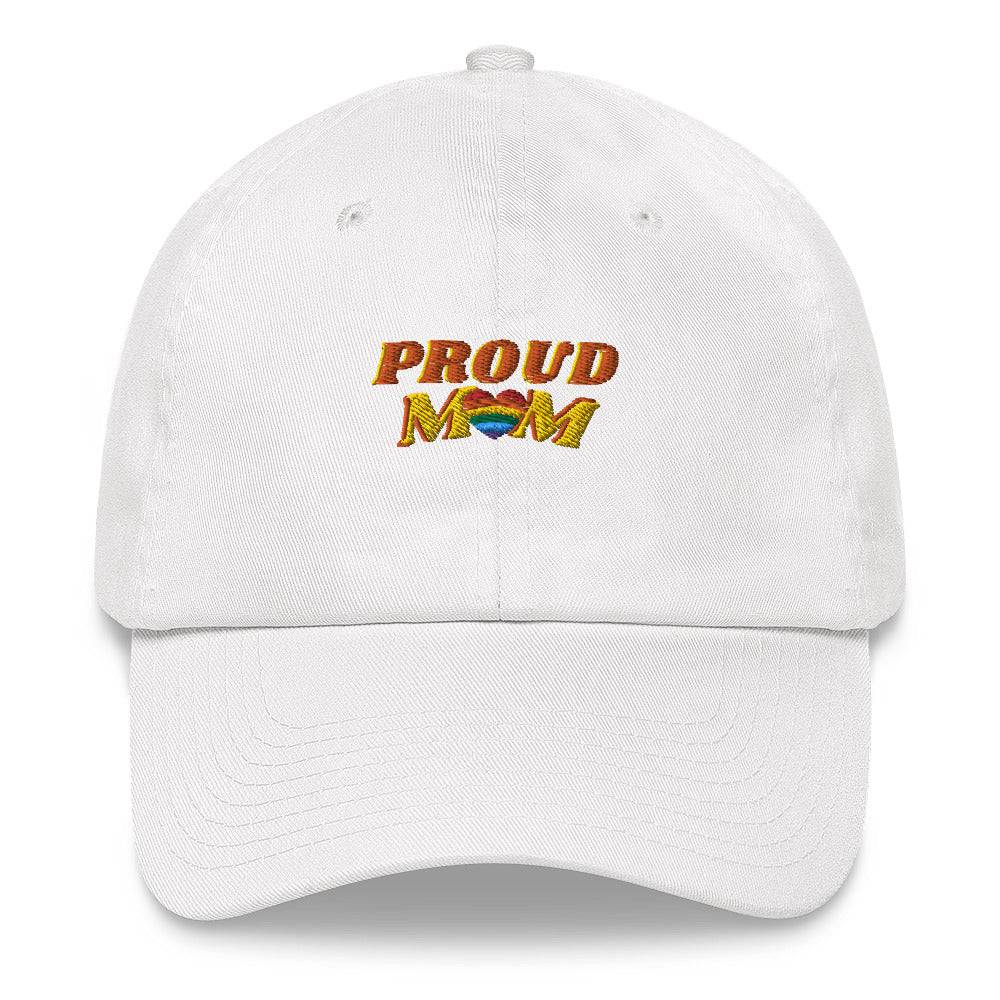 Proud Mom ally pride dad hat, front view — Rose Gold Co