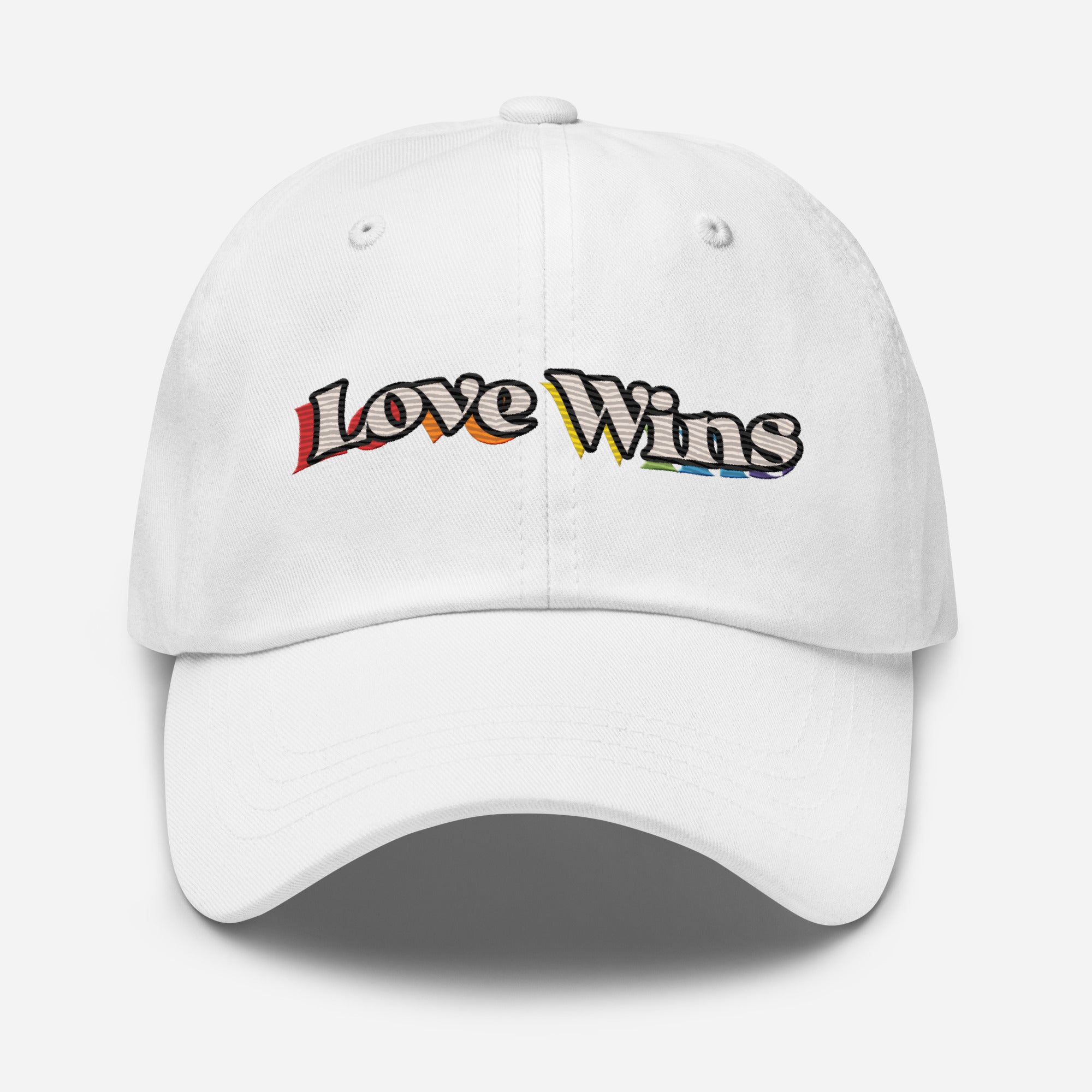 Love Wins embroidered dad hat, view 11 — Rose Gold Co