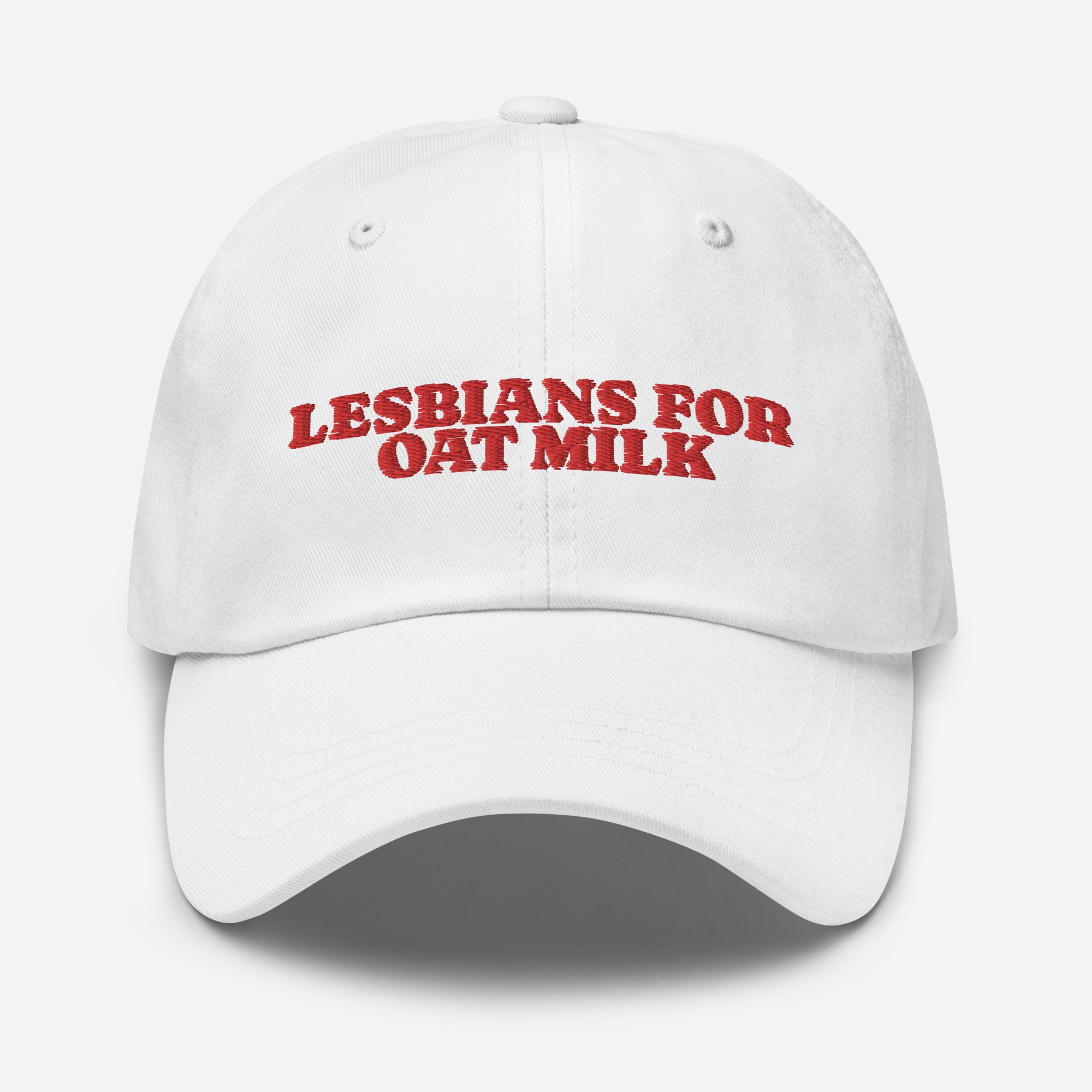 Lesbians For Oatmilk dad hat, view 7 — Rose Gold Co