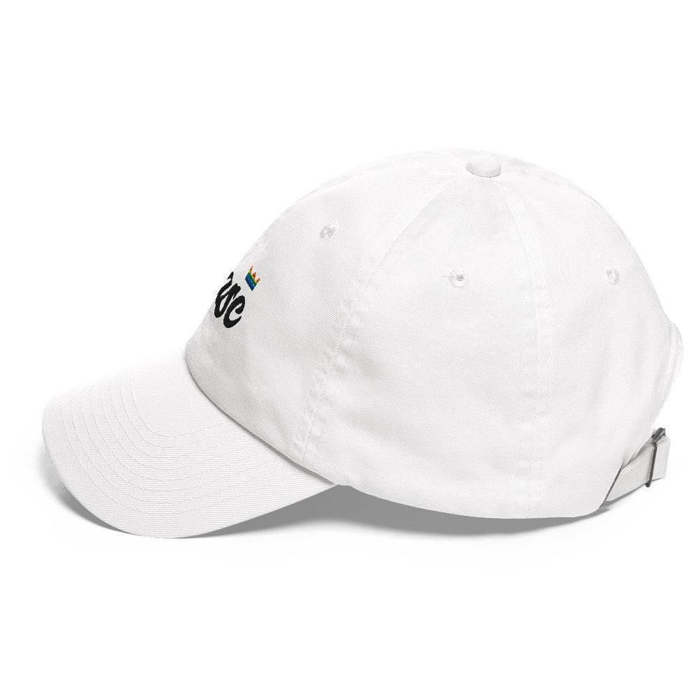 Masc lesbian pride crown dad hat, view 3 — Rose Gold Co
