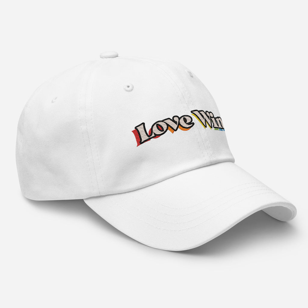 Love Wins embroidered dad hat, view 12 — Rose Gold Co