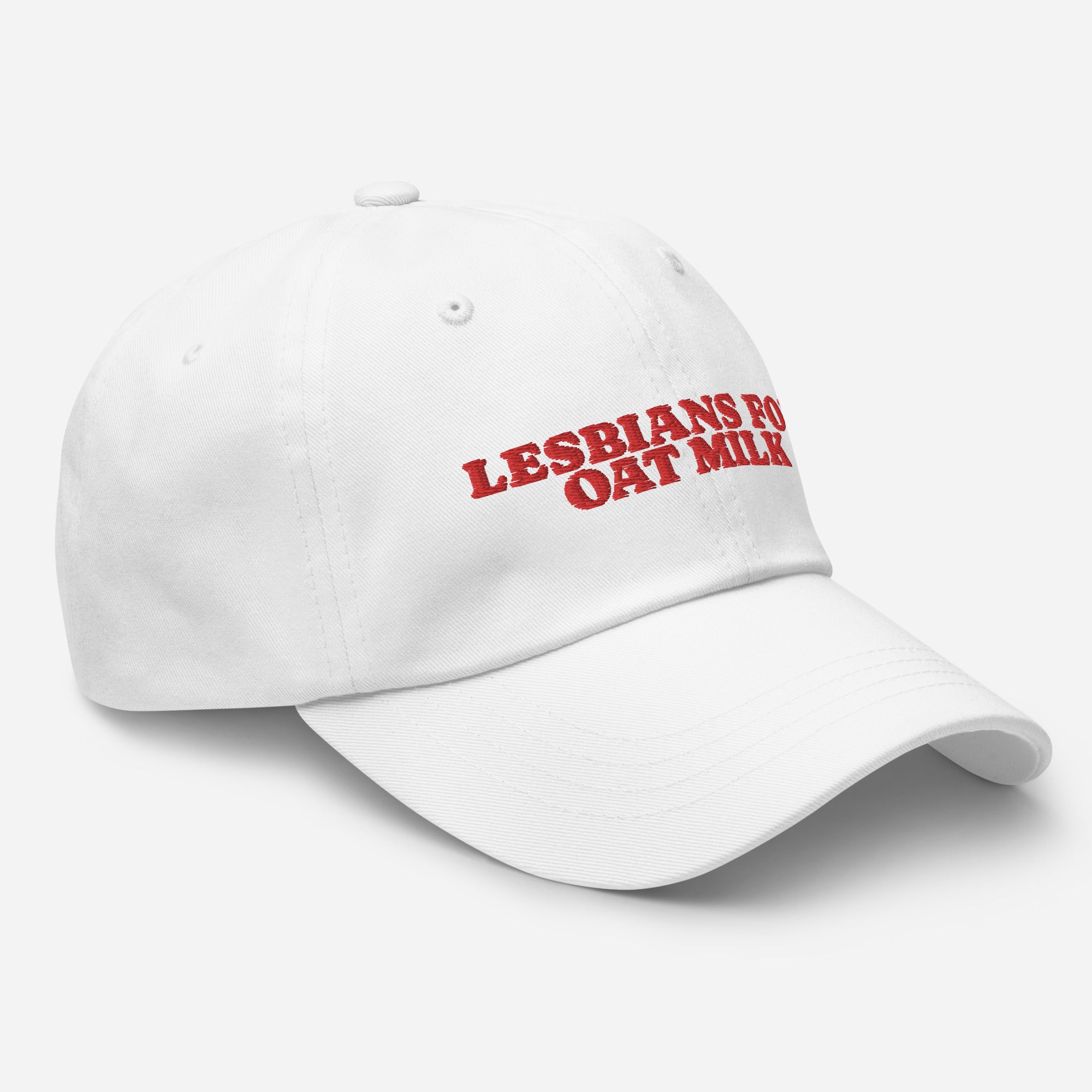 Lesbians For Oatmilk dad hat, view 8 — Rose Gold Co