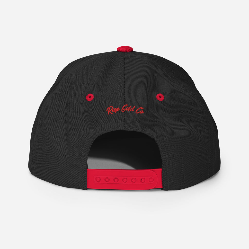 Cisn't Racin' Red Edition snapback hat, view 5 — Rose Gold Co