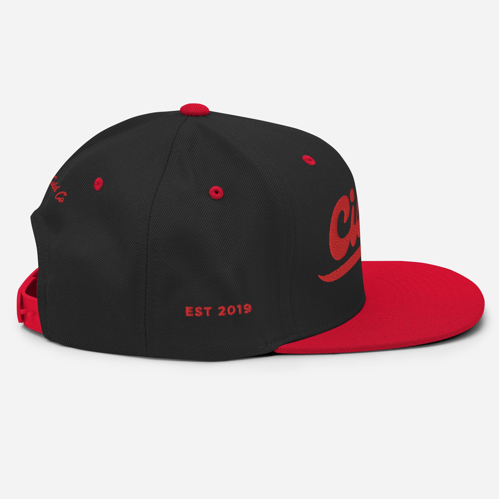 Cisn't Racin' Red Edition snapback hat, view 8 — Rose Gold Co