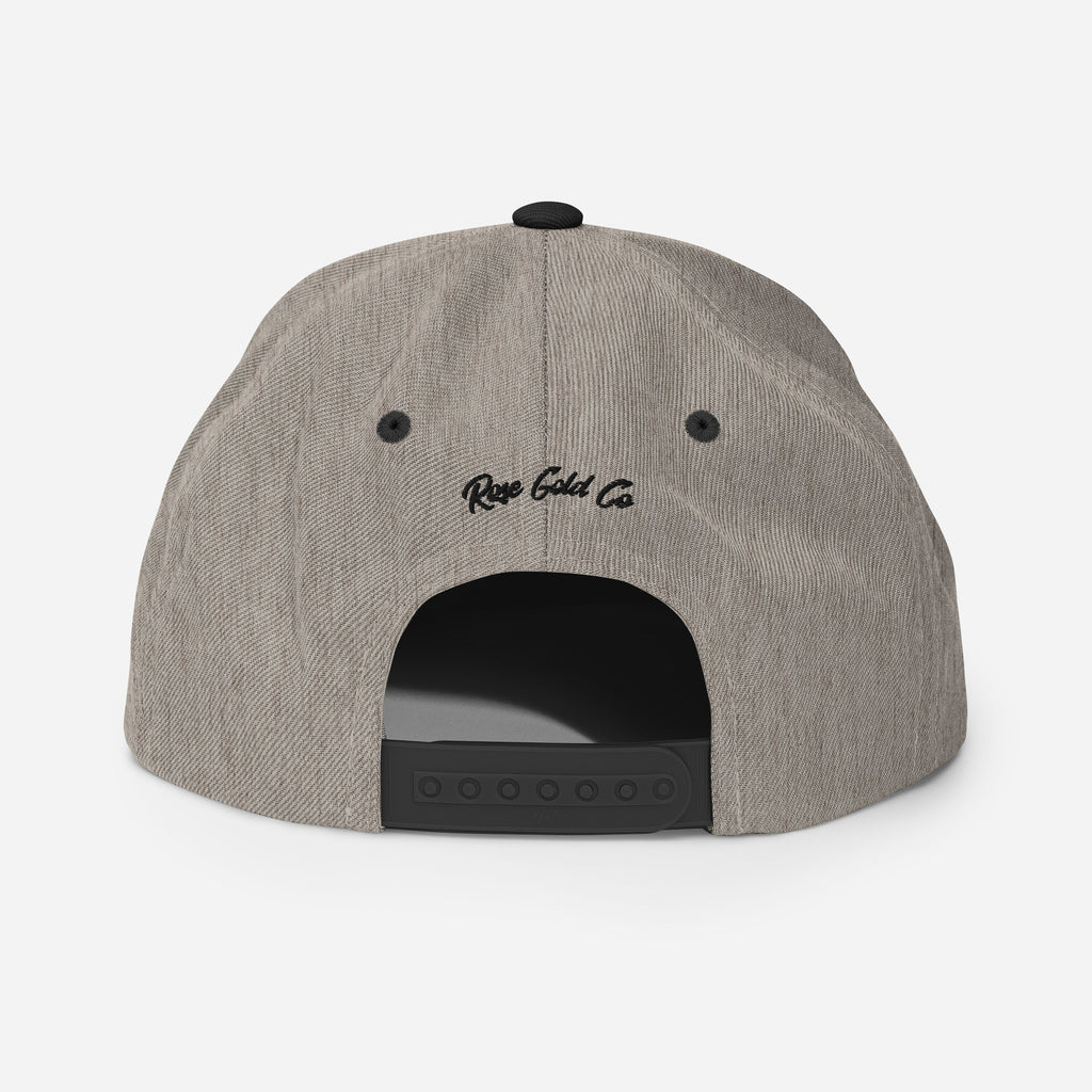 World's Best Ex-Girlfriend snapback hat, back view — Rose Gold Co