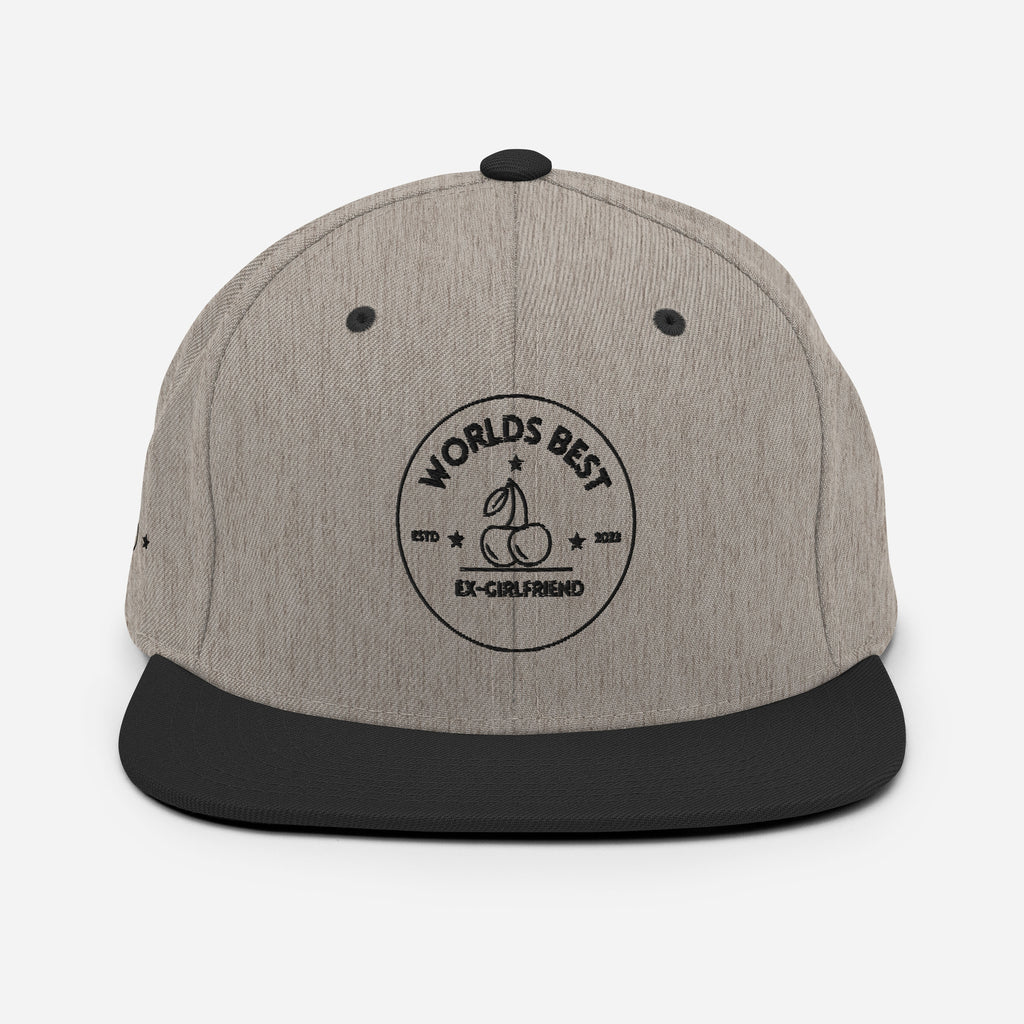 World's Best Ex-Girlfriend snapback hat, detail view — Rose Gold Co