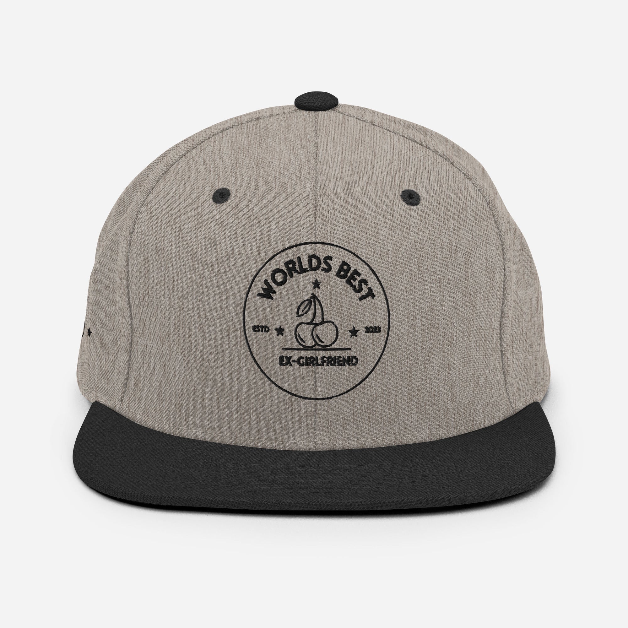 World's Best Ex-Girlfriend snapback hat, detail view — Rose Gold Co