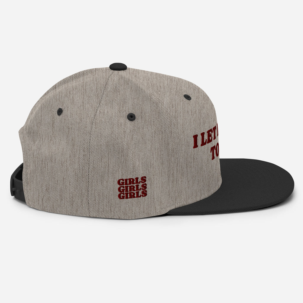 I Let Femmes Top Me snapback hat, view 7 — Rose Gold Co