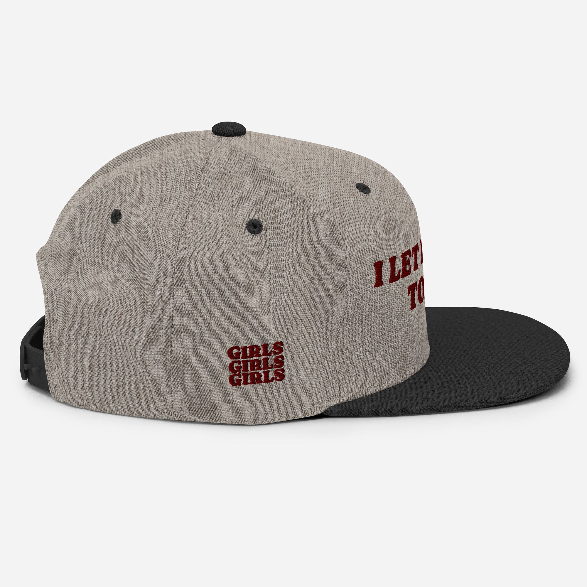 I Let Femmes Top Me snapback hat, view 7 — Rose Gold Co